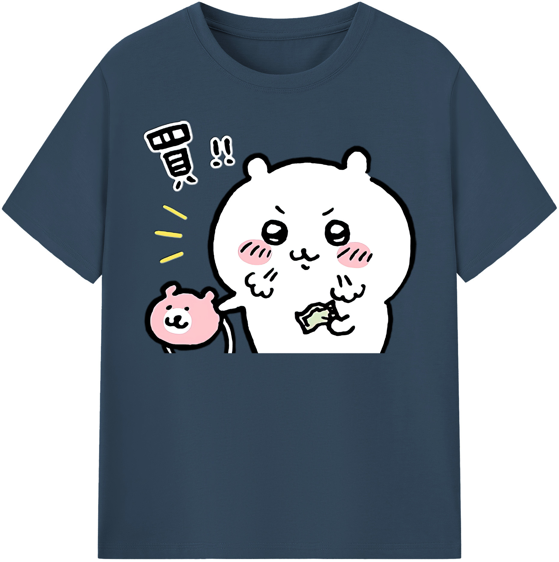 （画像用） ちいかわ ちいかわ Chii-kawa chiikawa レディースカジュアルプリントTシャツ（綿100％）