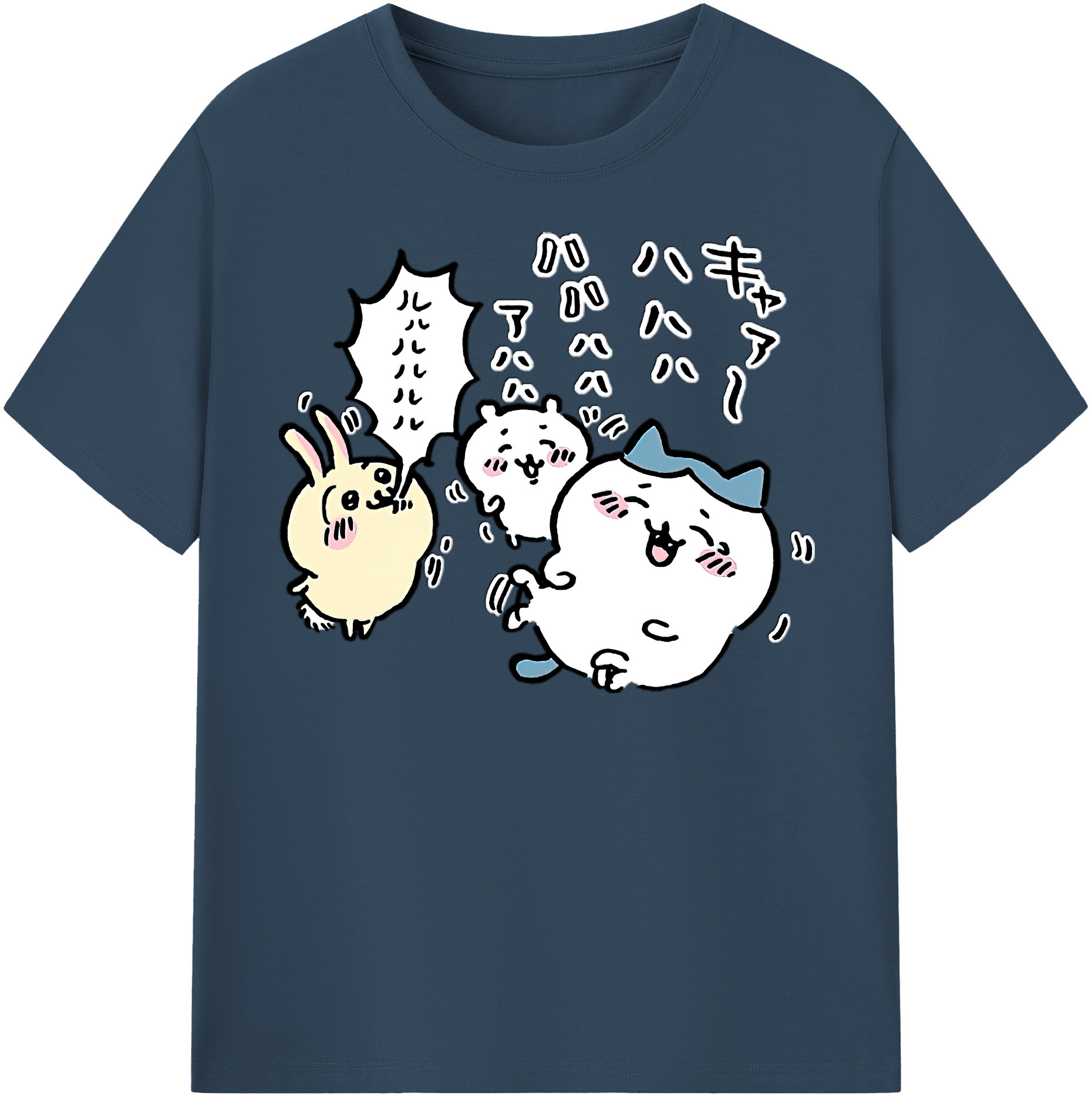 （画像用） ちいかわ うさぎ Chii-kawa usagi レディースカジュアルプリントTシャツ（綿100％）