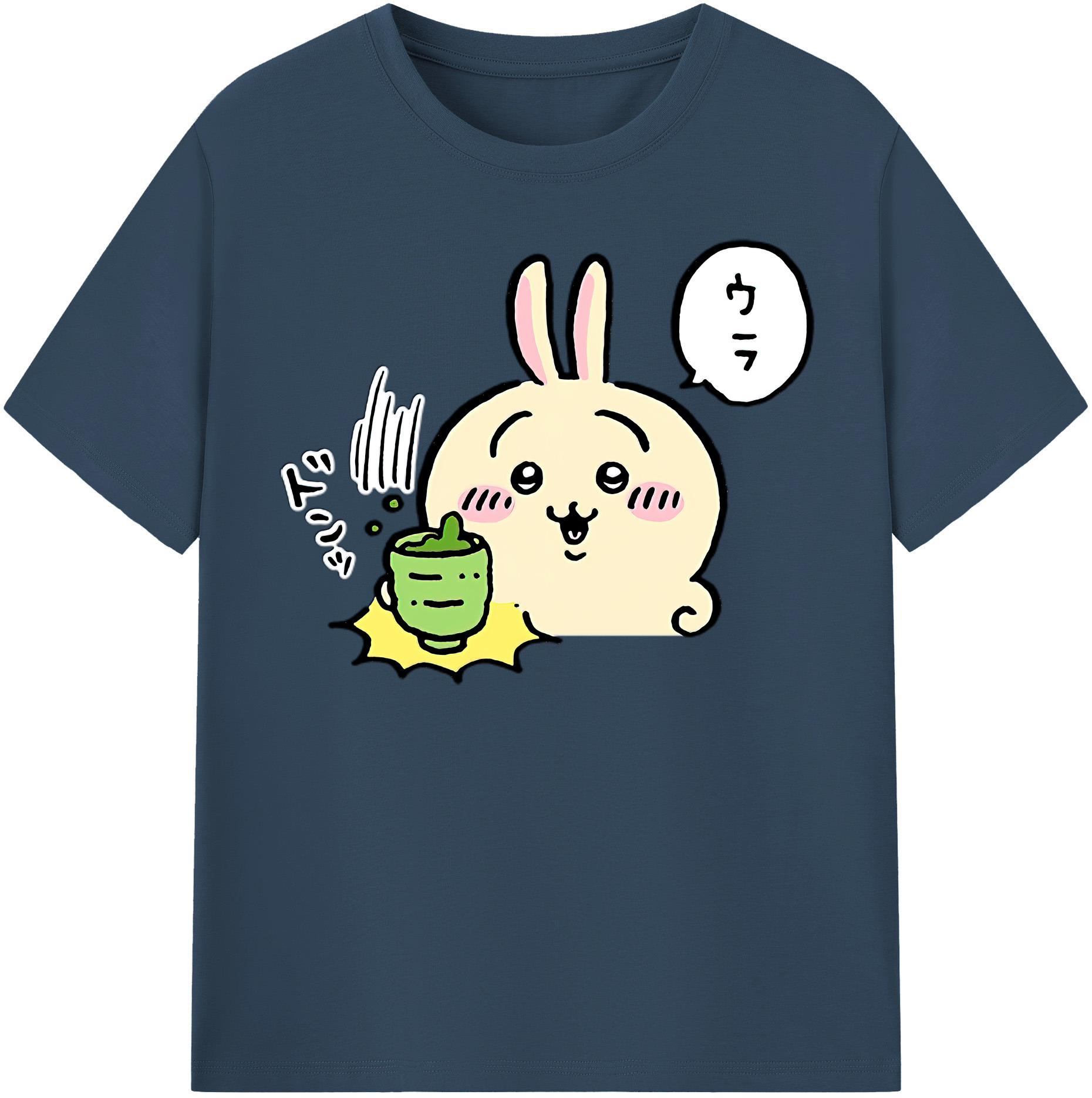 （画像用） ちいかわ うさぎ Chii-kawa usagi レディースカジュアルプリントTシャツ（綿100％）