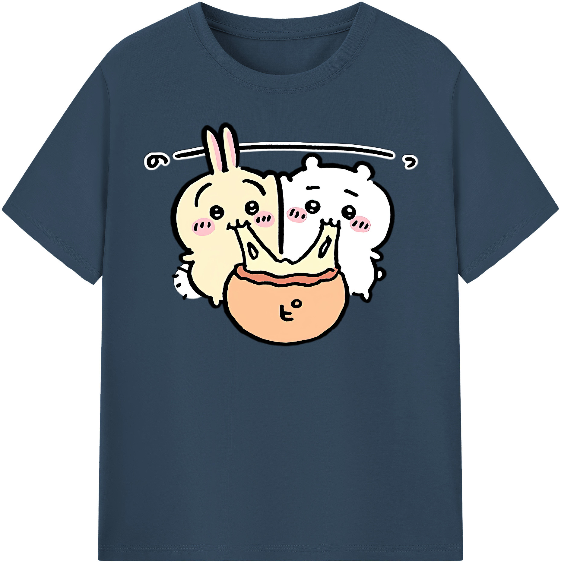 （画像用） ちいかわ うさぎ Chii-kawa usagi レディースカジュアルプリントTシャツ（綿100％）