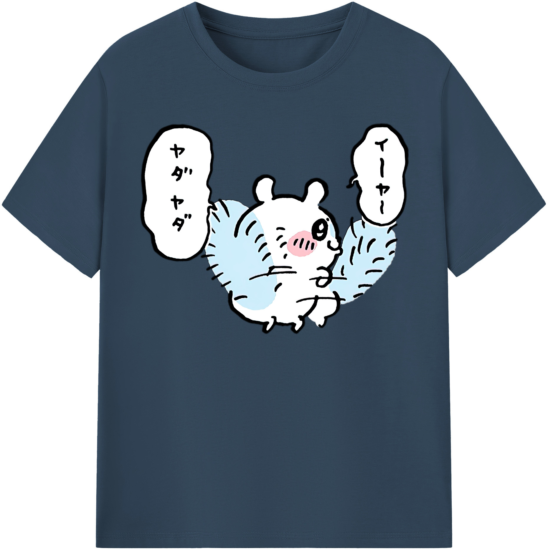 （画像用） ちいかわ モモンガ Chii-kawa Momonga レディースカジュアルプリントTシャツ（綿100％）