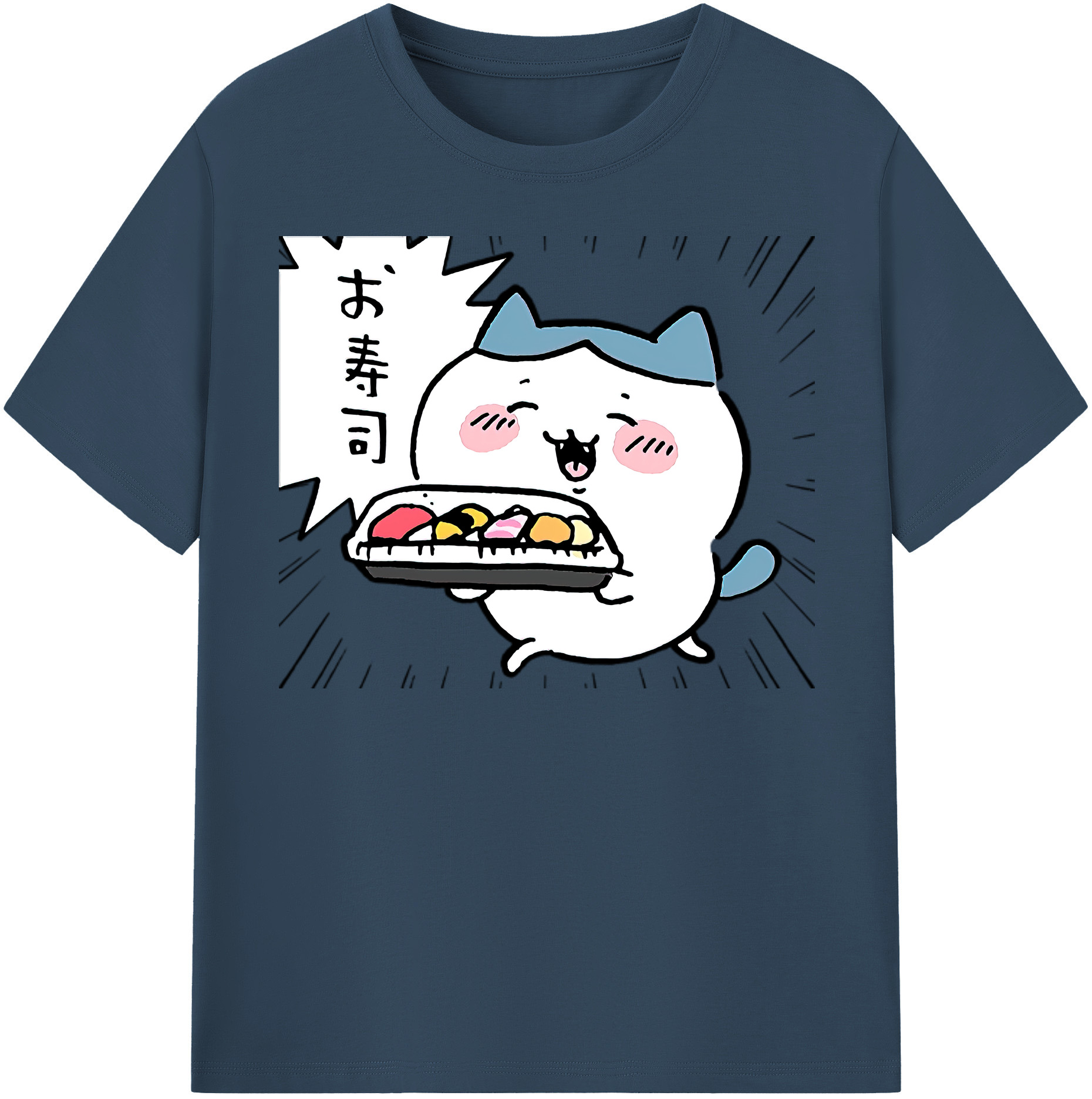 （画像用） ちいかわ ハチワレ Chii-kawa hachiware レディースカジュアルプリントTシャツ（綿100％）