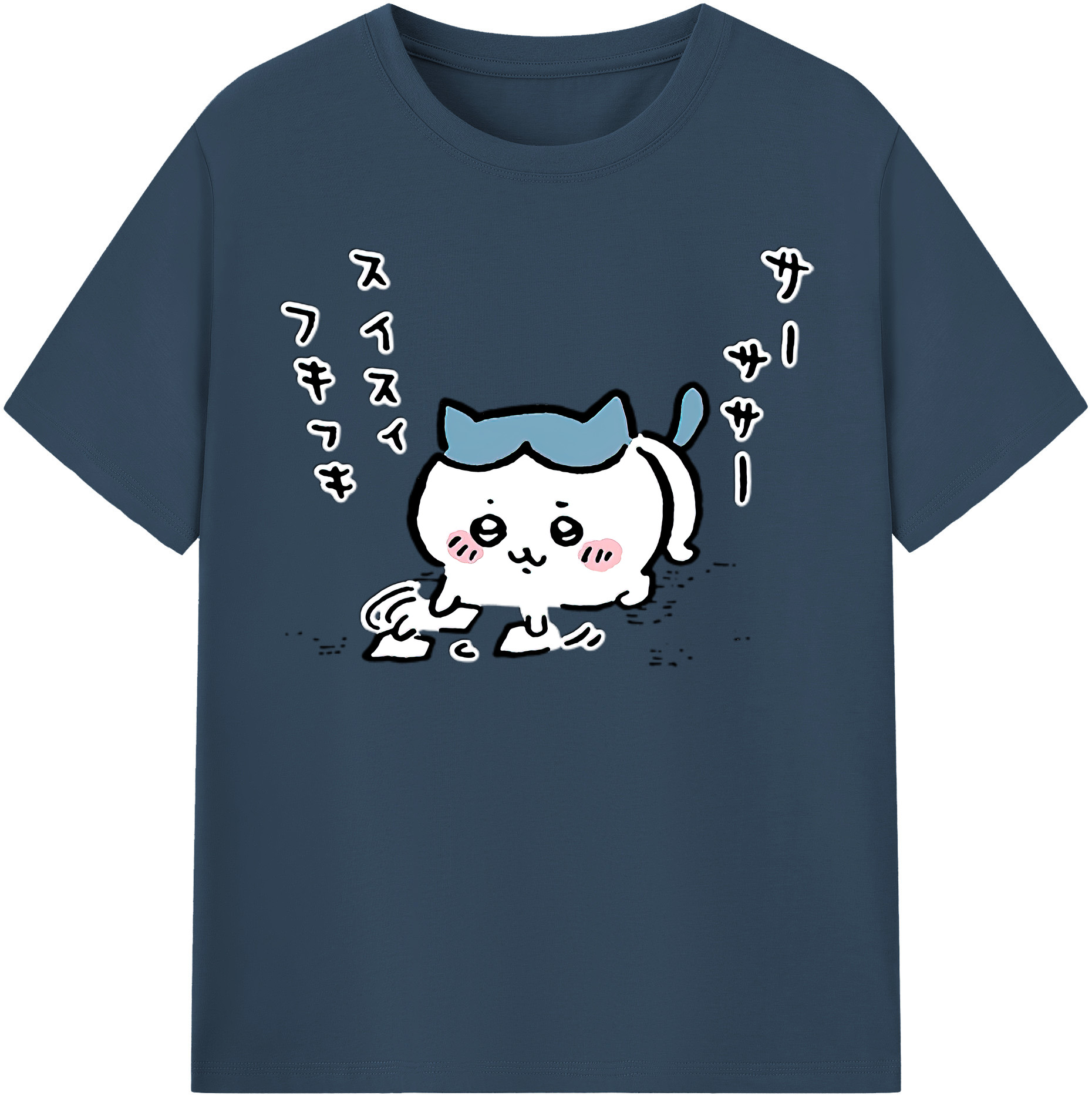 （画像用） ちいかわ ハチワレ Chii-kawa hachiware レディースカジュアルプリントTシャツ（綿100％）