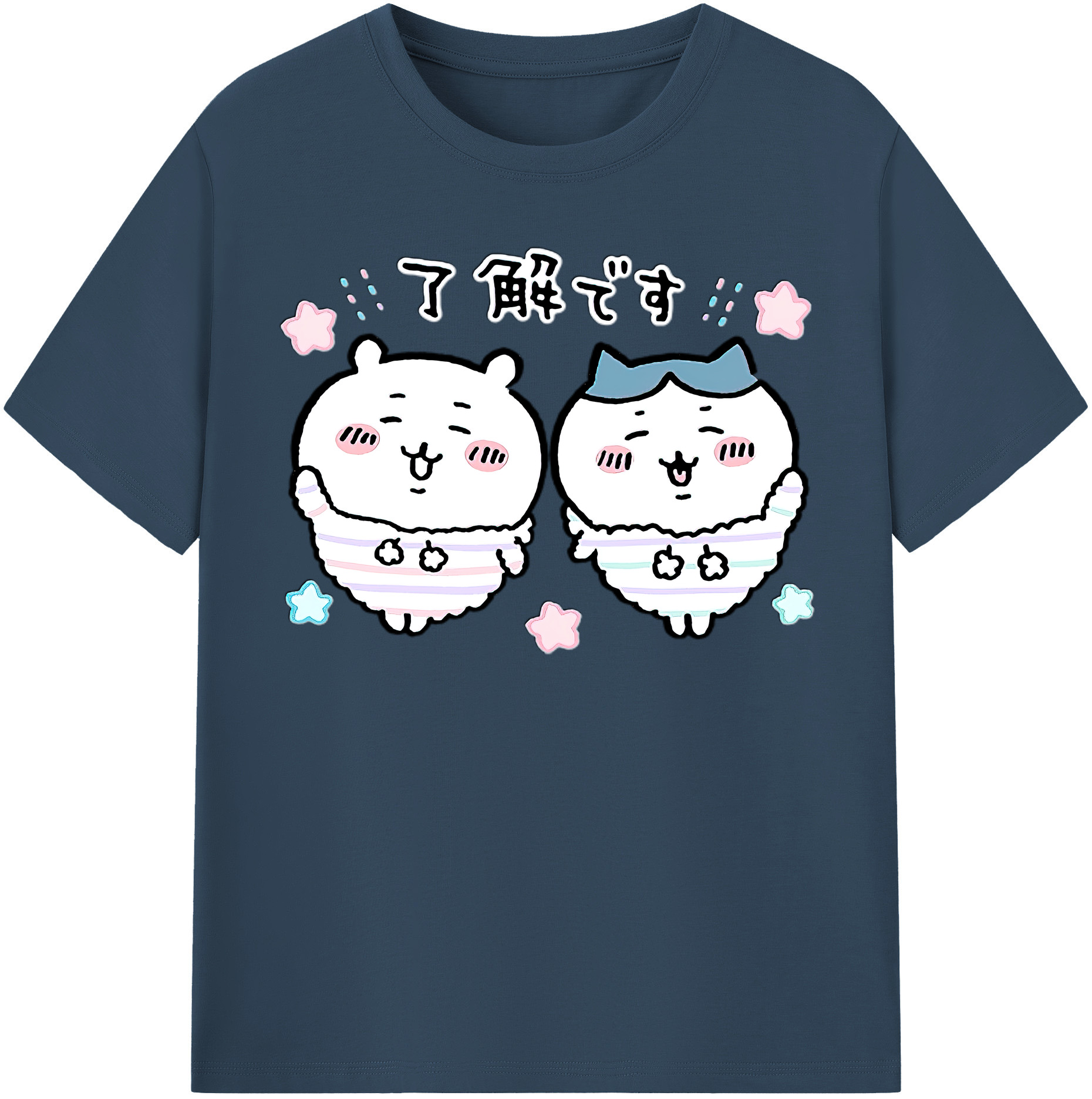 （画像用） ちいかわ ハチワレ Chii-kawa hachiware レディースカジュアルプリントTシャツ（綿100％）