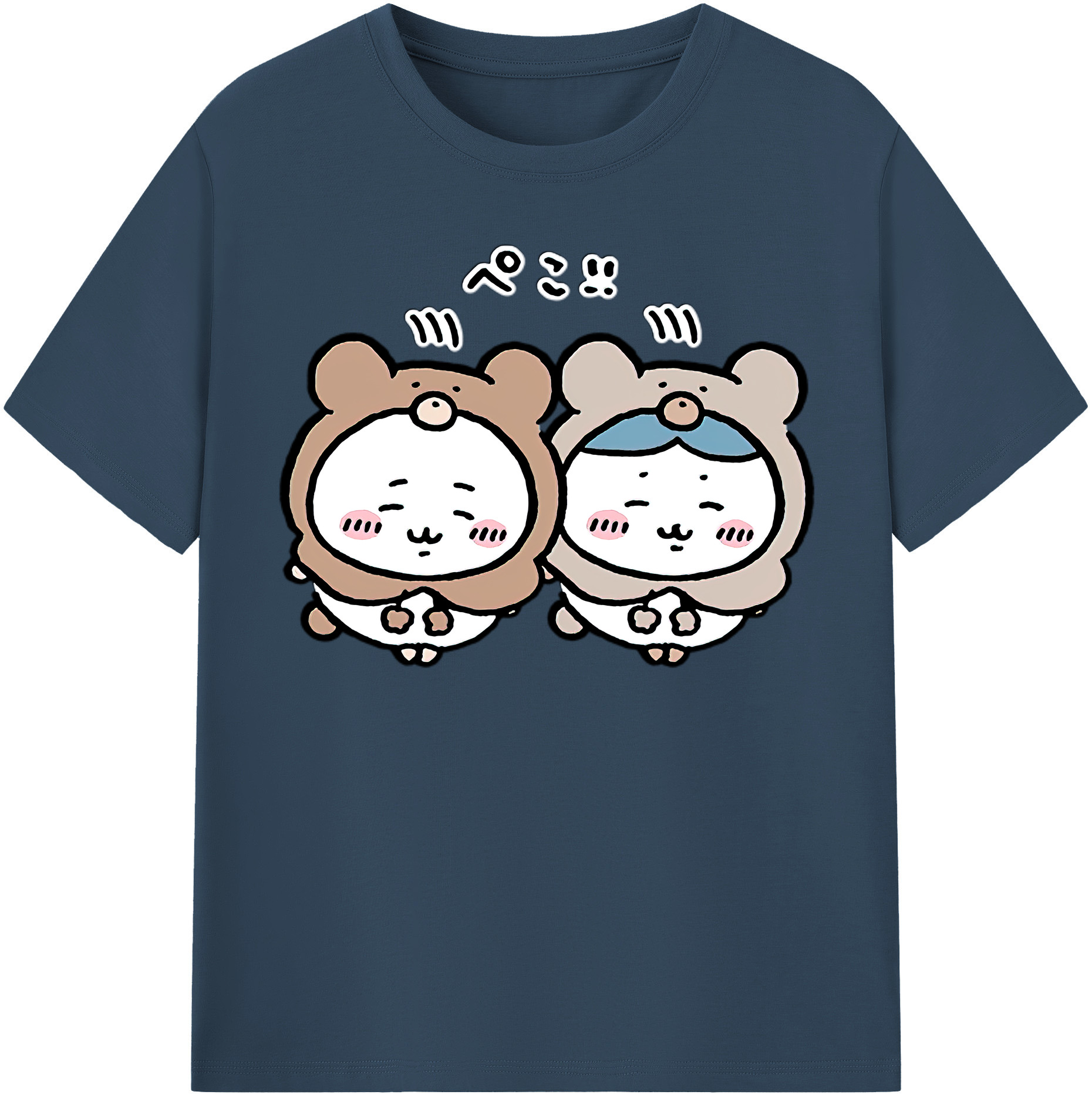 （画像用） ちいかわ ハチワレ Chii-kawa hachiware レディースカジュアルプリントTシャツ（綿100％）