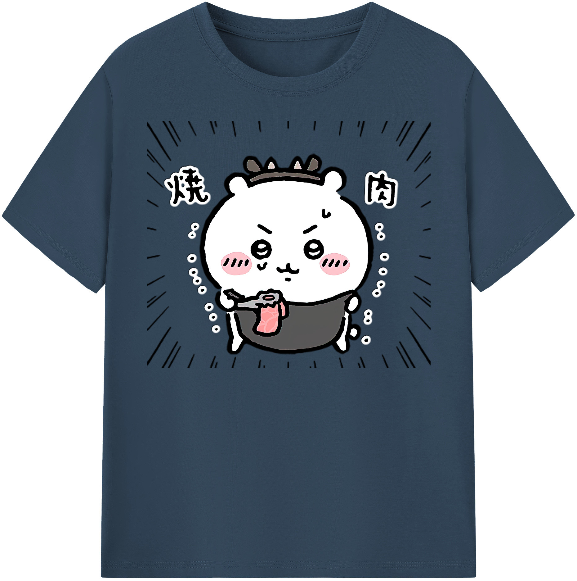 （画像用） ちいかわ ちいかわ Chii-kawa chiikawa レディースカジュアルプリントTシャツ（綿100％）