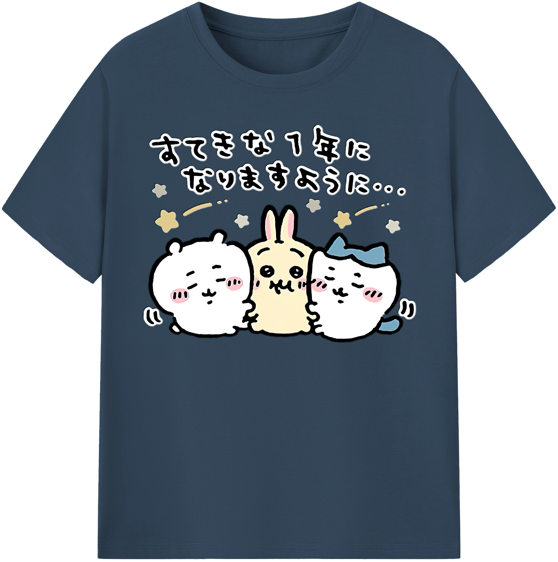 （画像用） ちいかわ ちいかわ Chii-kawa chiikawa レディースカジュアルプリントTシャツ（綿100％）
