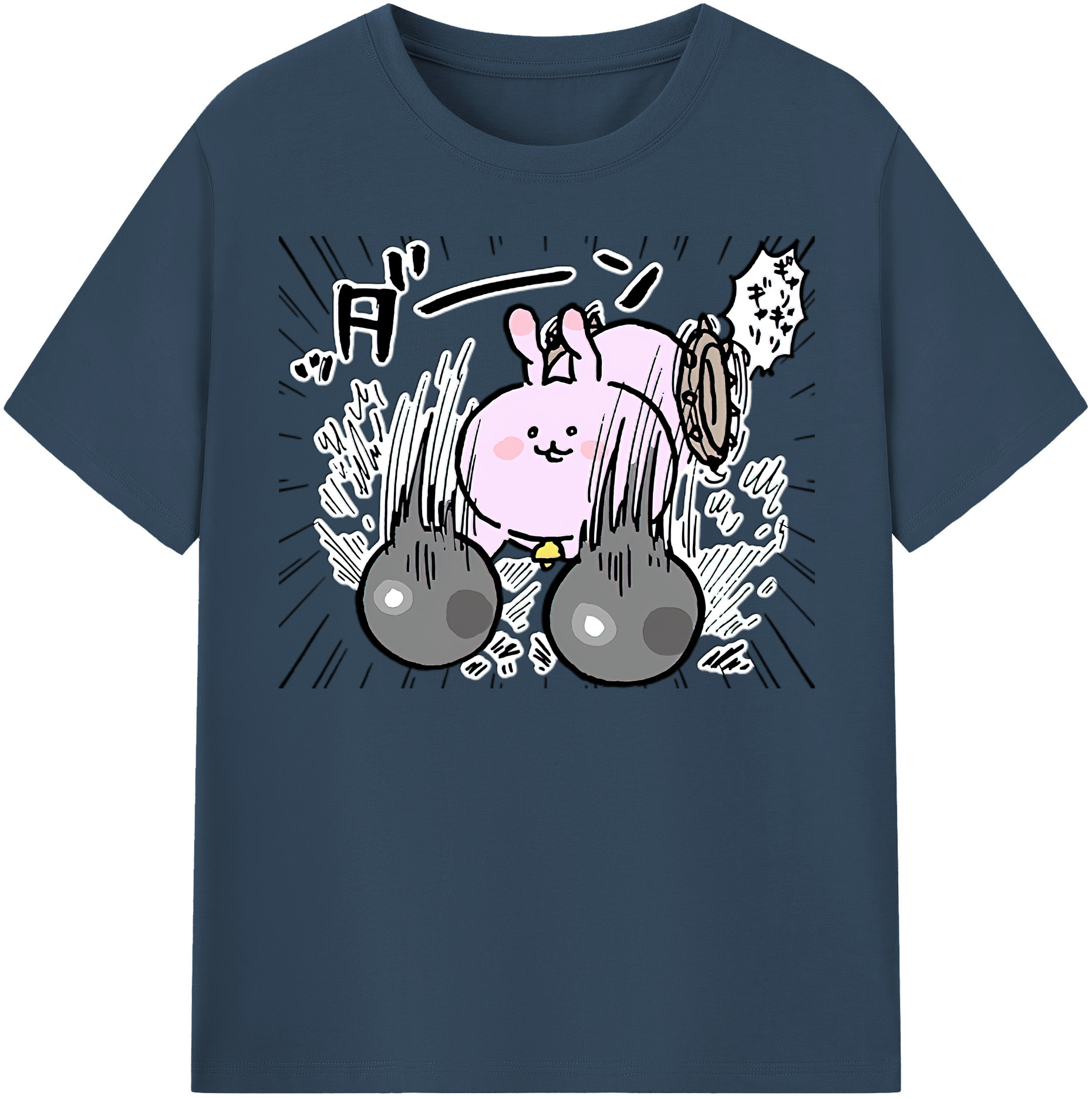 （画像用） ちいかわ うさぎ Chii-kawa usagi レディースカジュアルプリントTシャツ（綿100％）