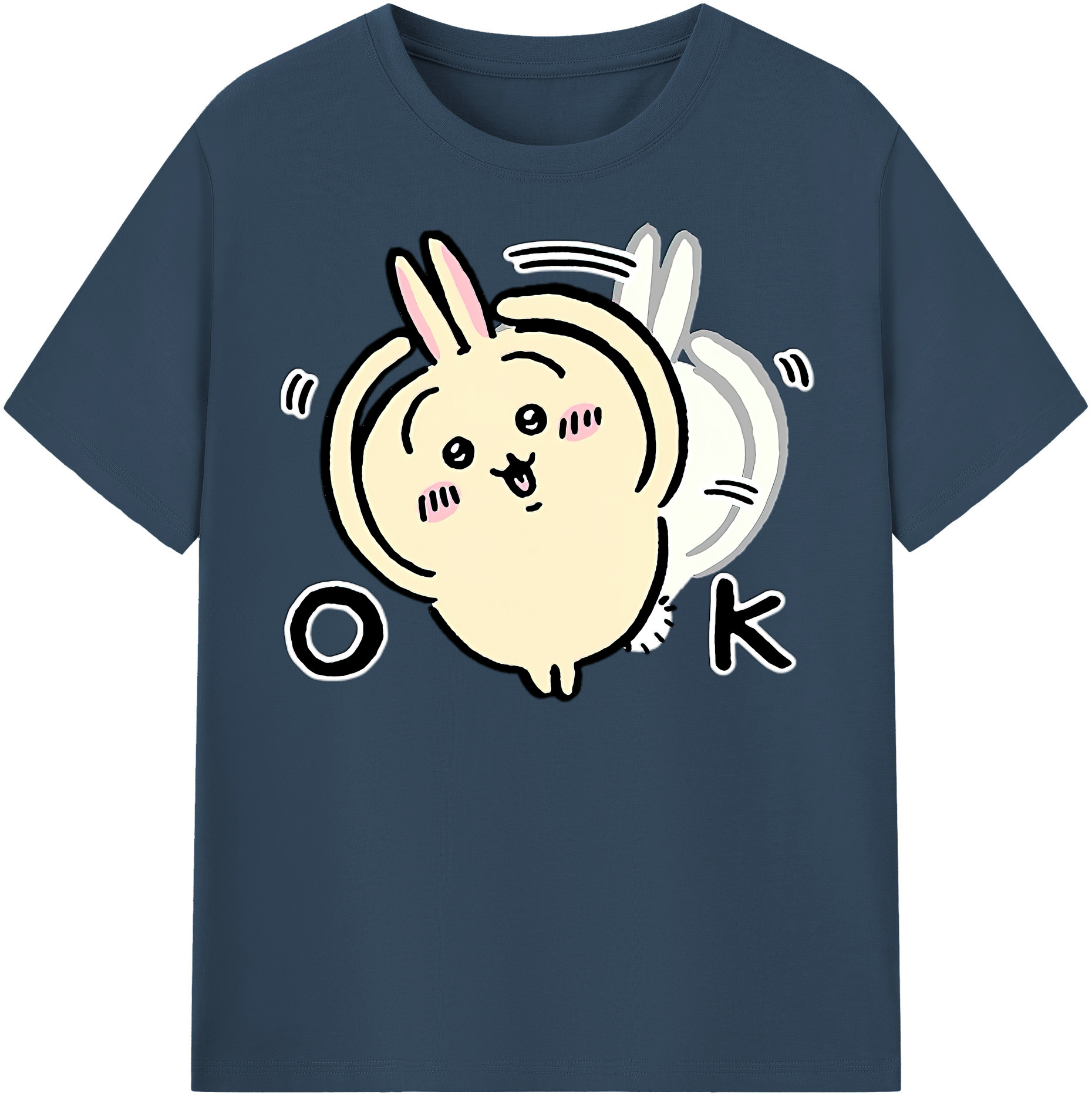 （画像用） ちいかわ うさぎ Chii-kawa usagi レディースカジュアルプリントTシャツ（綿100％）