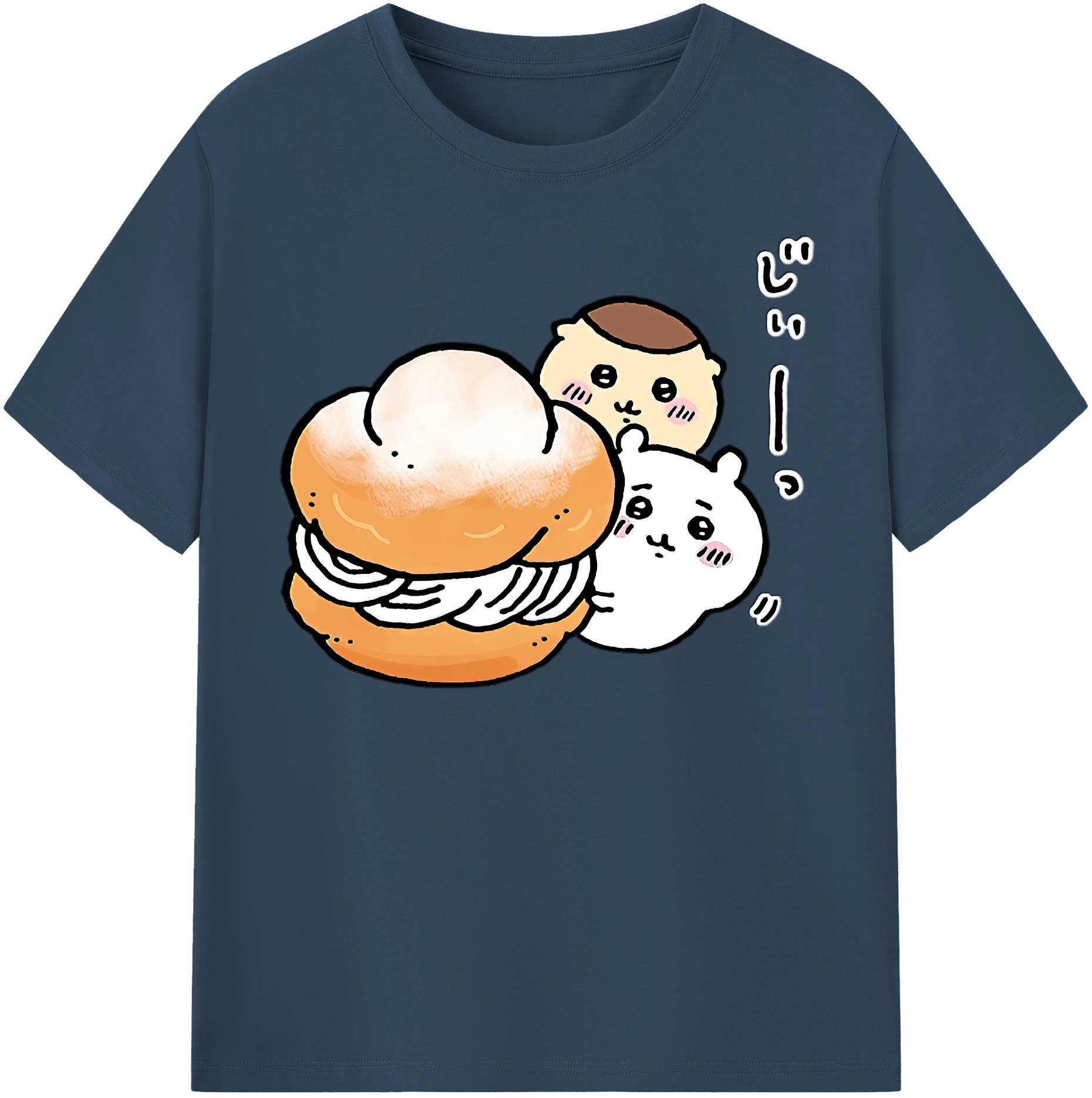 （画像用） ちいかわ くりまんじゅう Chii-kawa kuri manjū レディースカジュアルプリントTシャツ（綿100％）