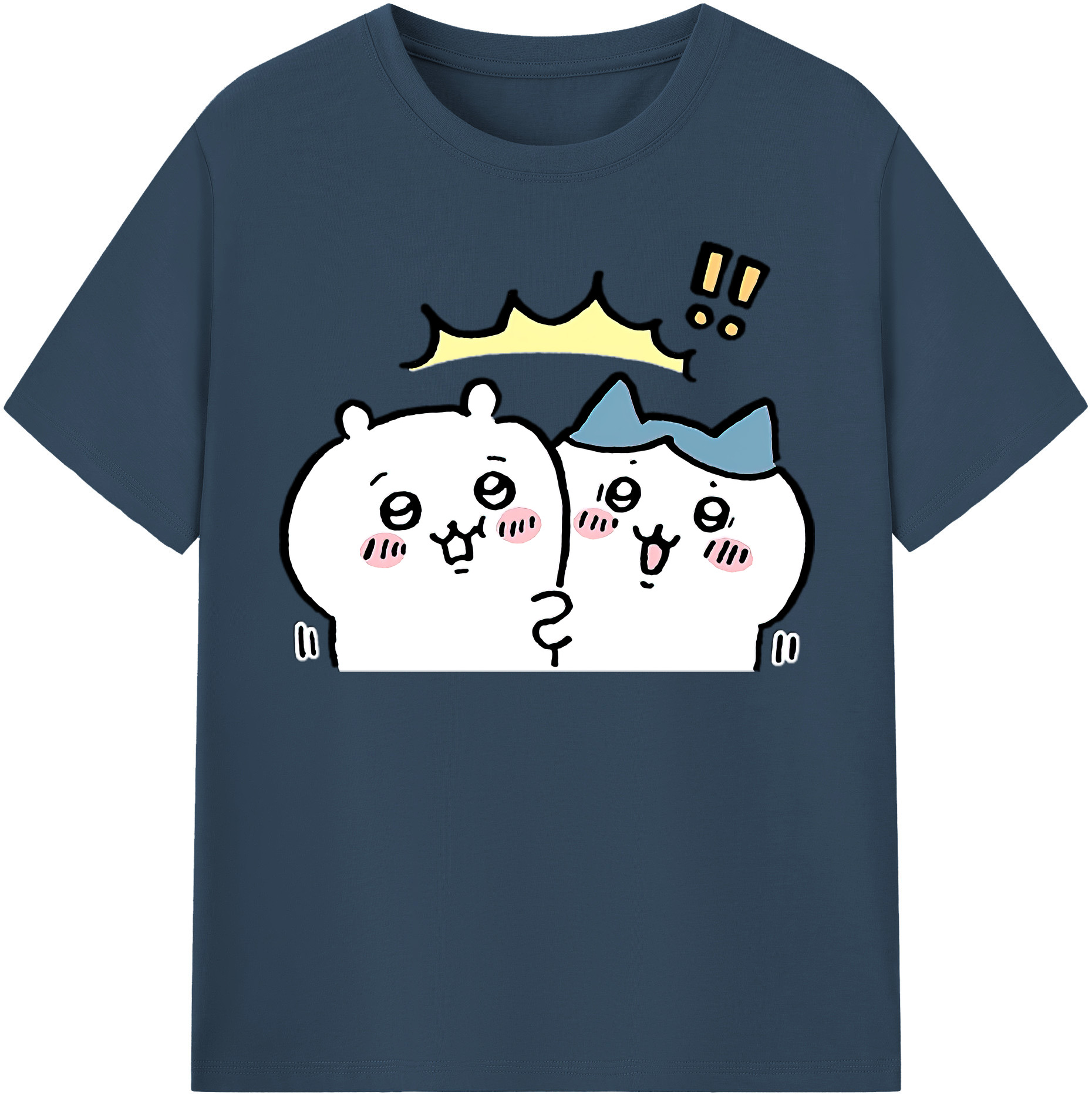 （画像用） ちいかわ ハチワレ Chii-kawa hachiware レディースカジュアルプリントTシャツ（綿100％）