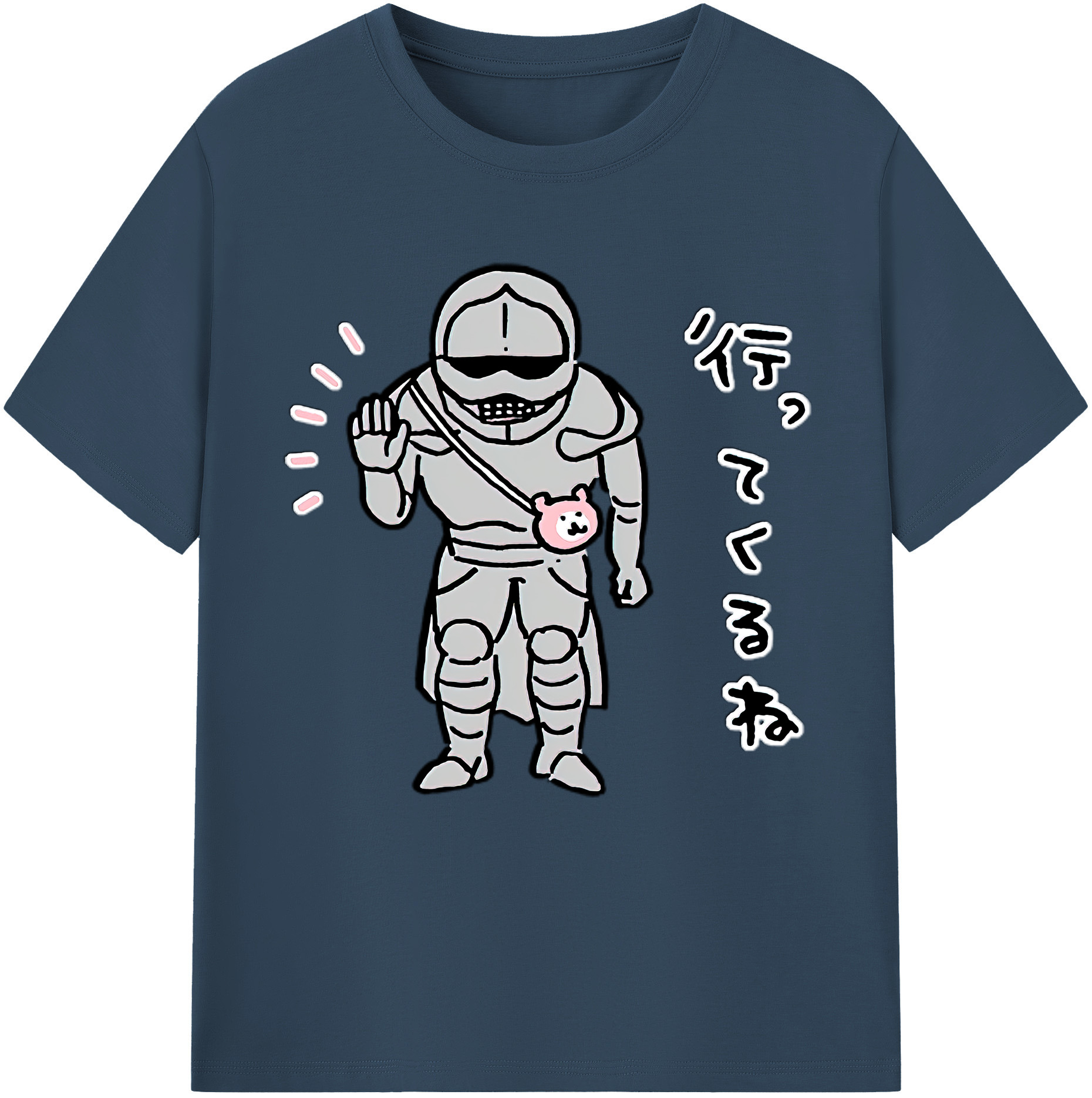 （画像用） ちいかわ 労働の鎧さん Chii-kawa Mr. Armor of Labor レディースカジュアルプリントTシャツ（綿100％）