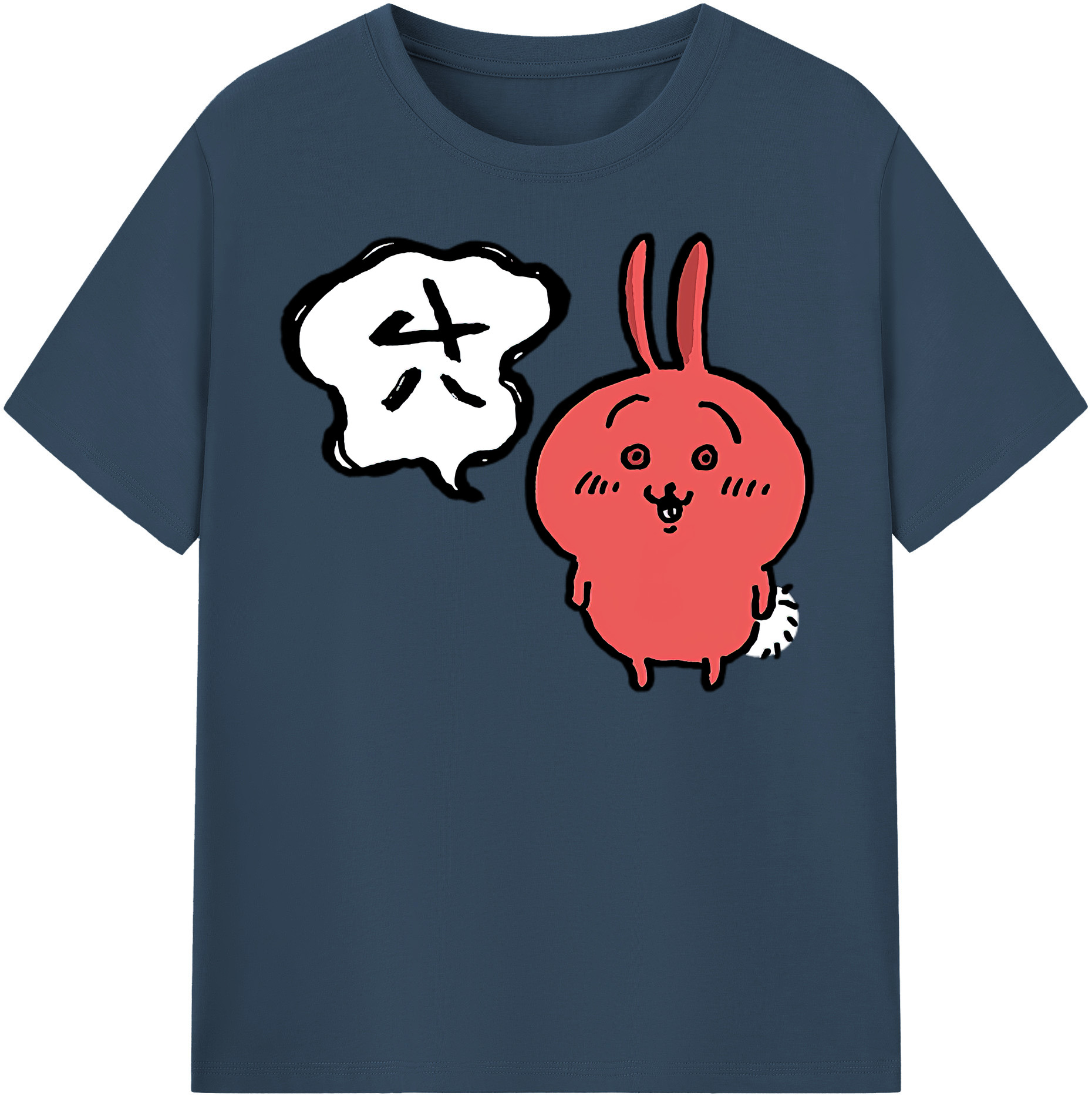 （画像用） ちいかわ ハチワレ Chii-kawa hachiware レディースカジュアルプリントTシャツ（綿100％）