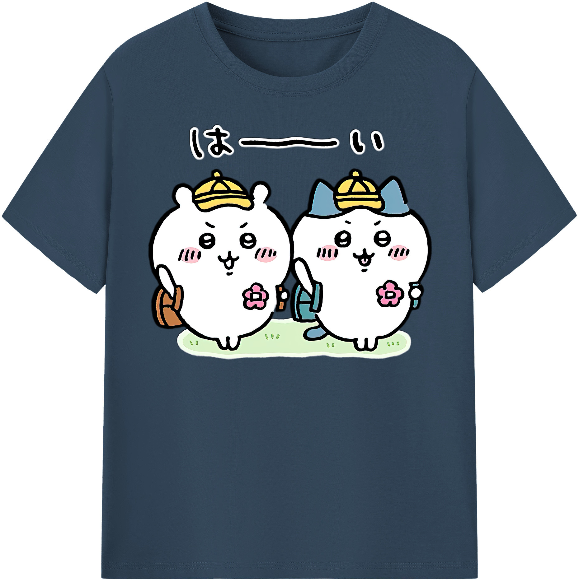 （画像用） ちいかわ ハチワレ Chii-kawa hachiware レディースカジュアルプリントTシャツ（綿100％）