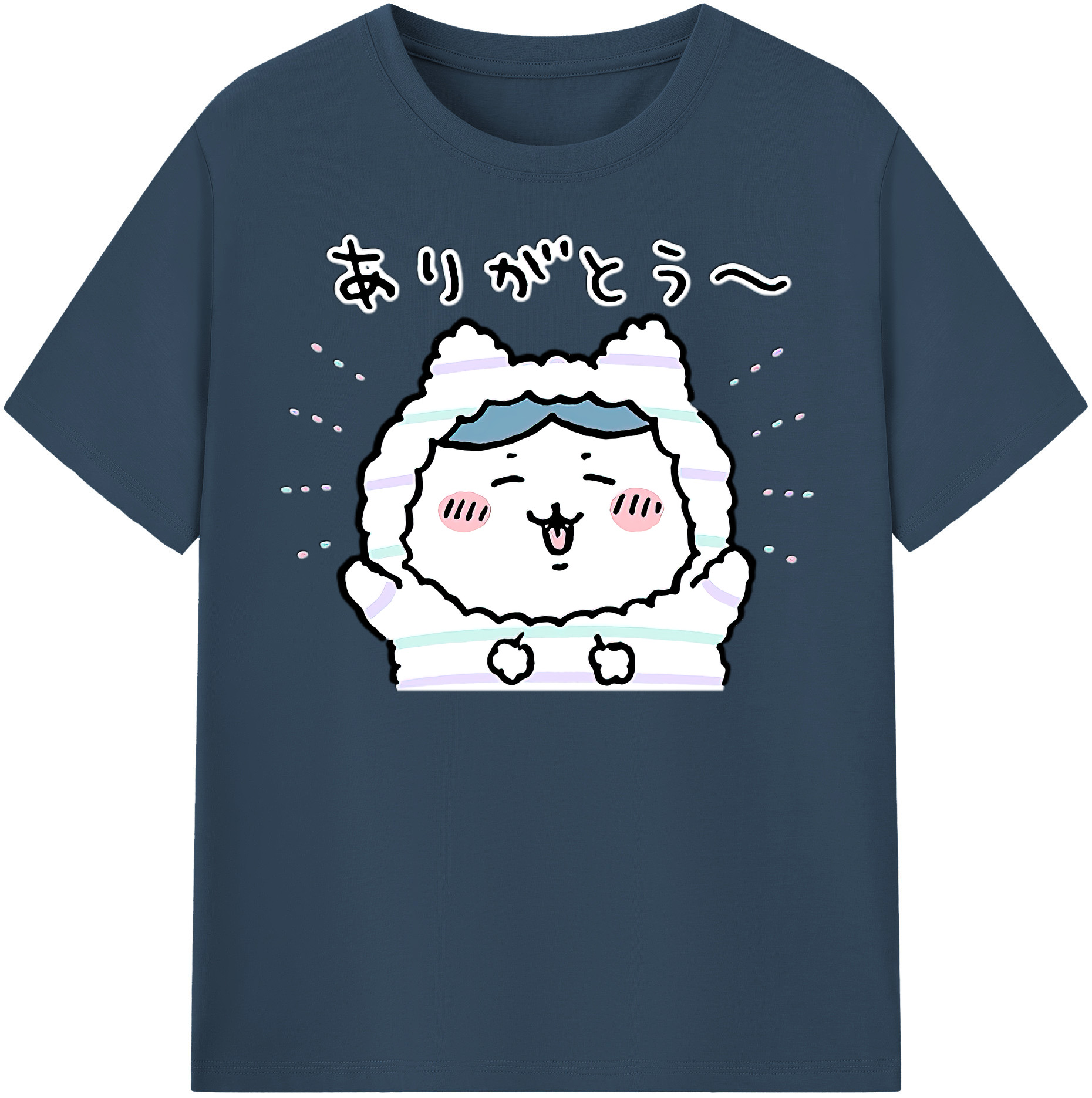 （画像用） ちいかわ ハチワレ Chii-kawa hachiware レディースカジュアルプリントTシャツ（綿100％）