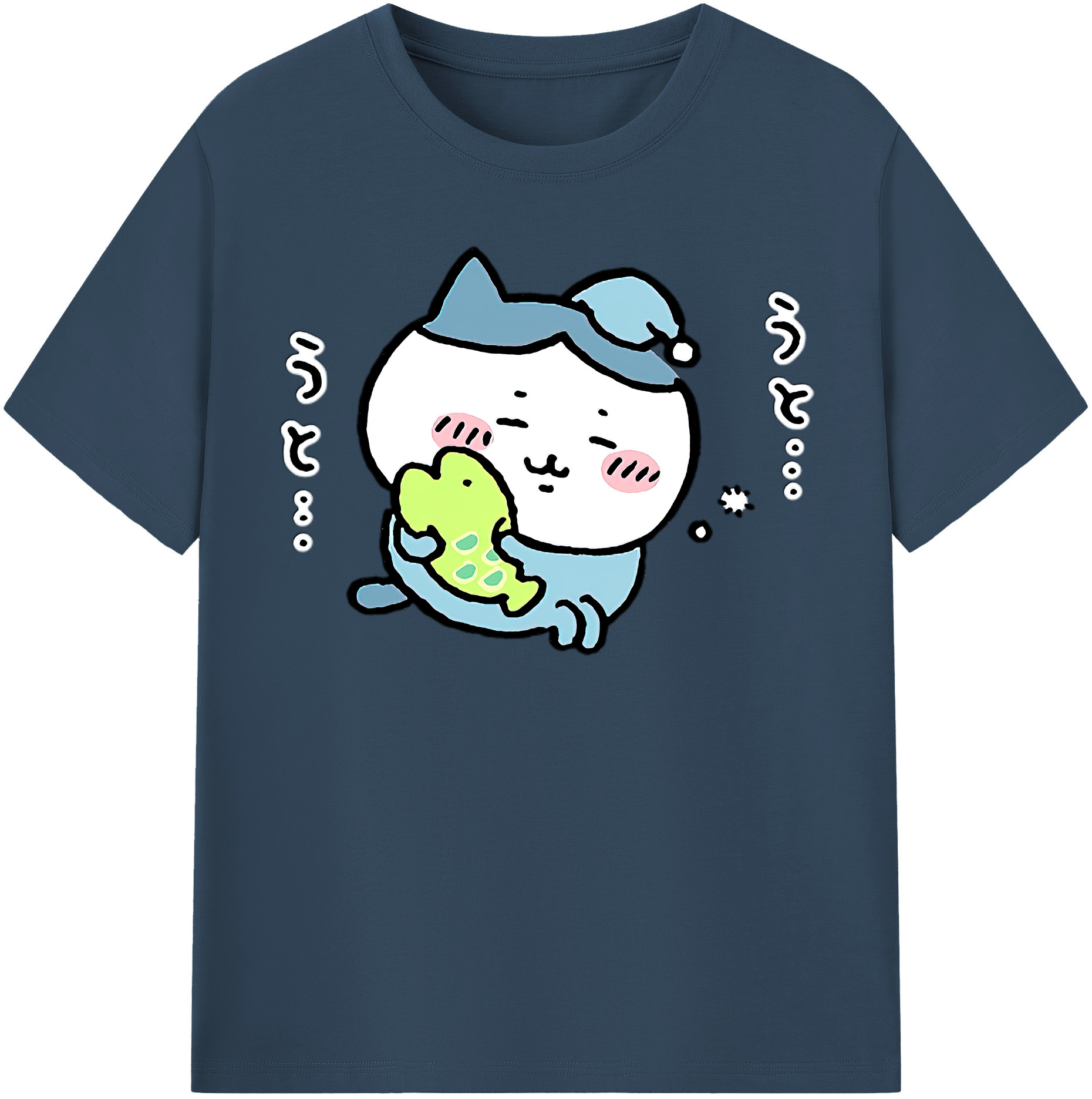（画像用） ちいかわ ハチワレ Chii-kawa hachiware レディースカジュアルプリントTシャツ（綿100％）