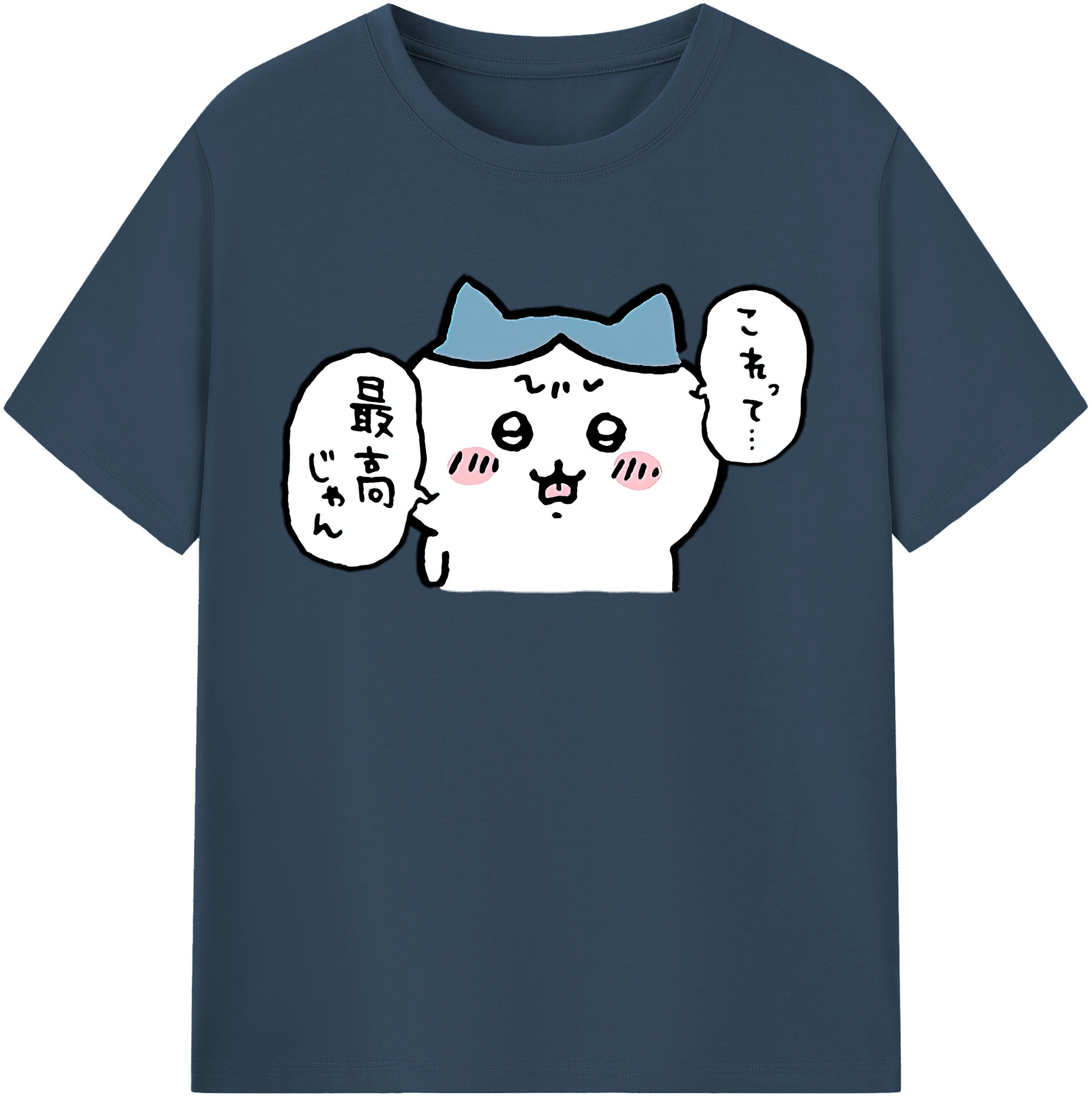 （画像用） ちいかわ ハチワレ Chii-kawa hachiware レディースカジュアルプリントTシャツ（綿100％）