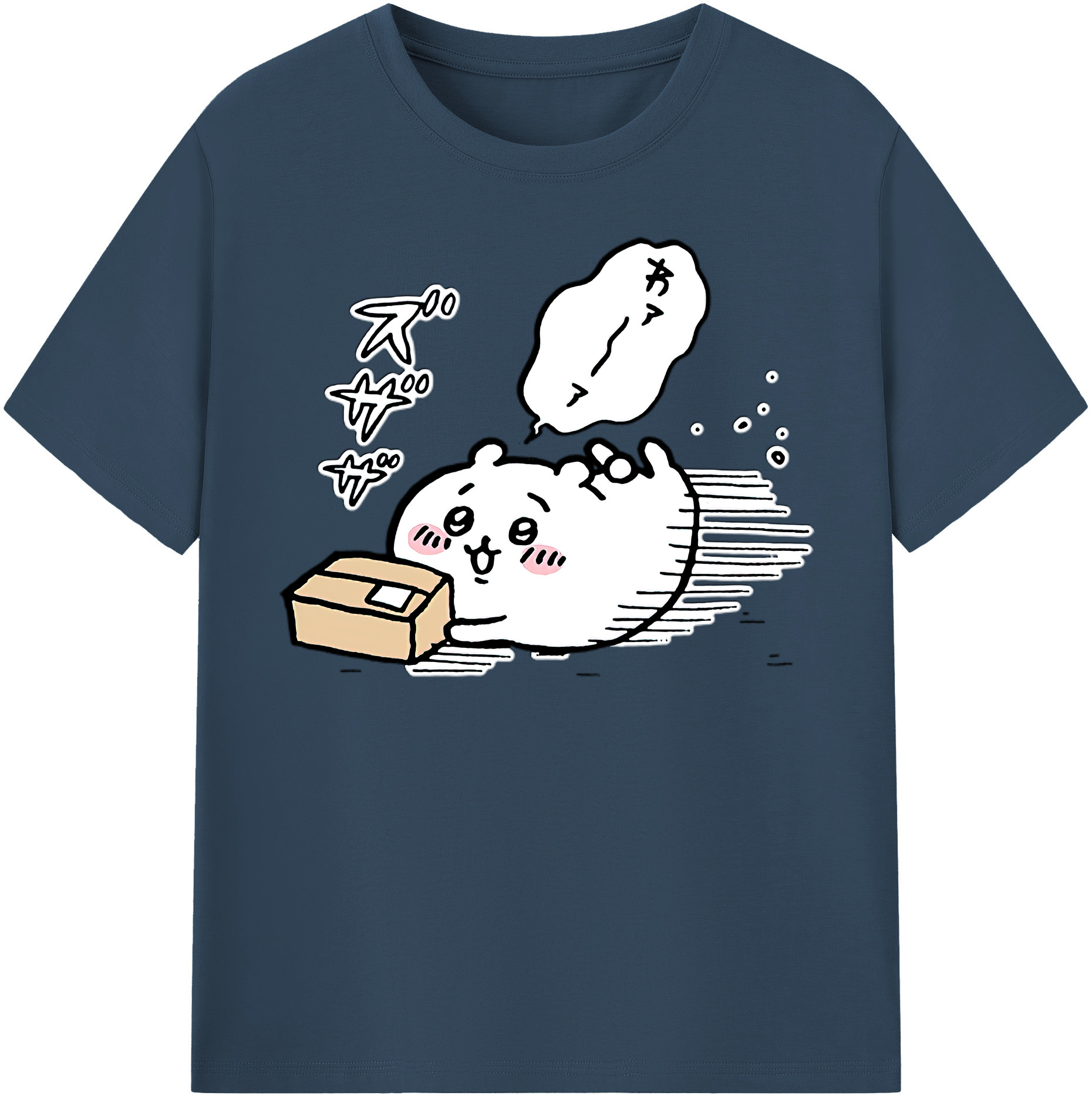 （画像用） ちいかわ ちいかわ Chii-kawa chiikawa レディースカジュアルプリントTシャツ（綿100％）