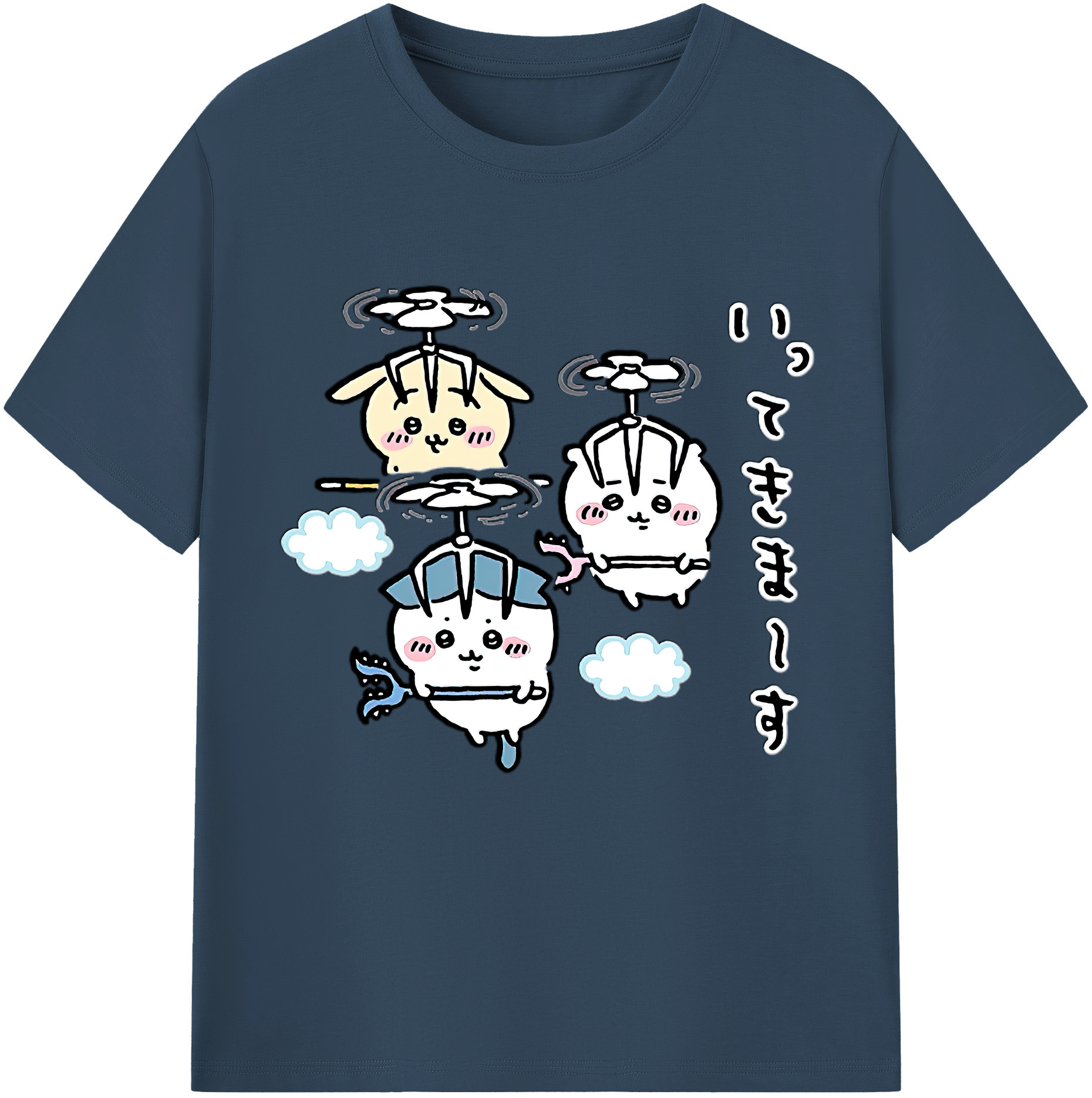 （画像用） ちいかわ ちいかわ Chii-kawa chiikawa レディースカジュアルプリントTシャツ（綿100％）