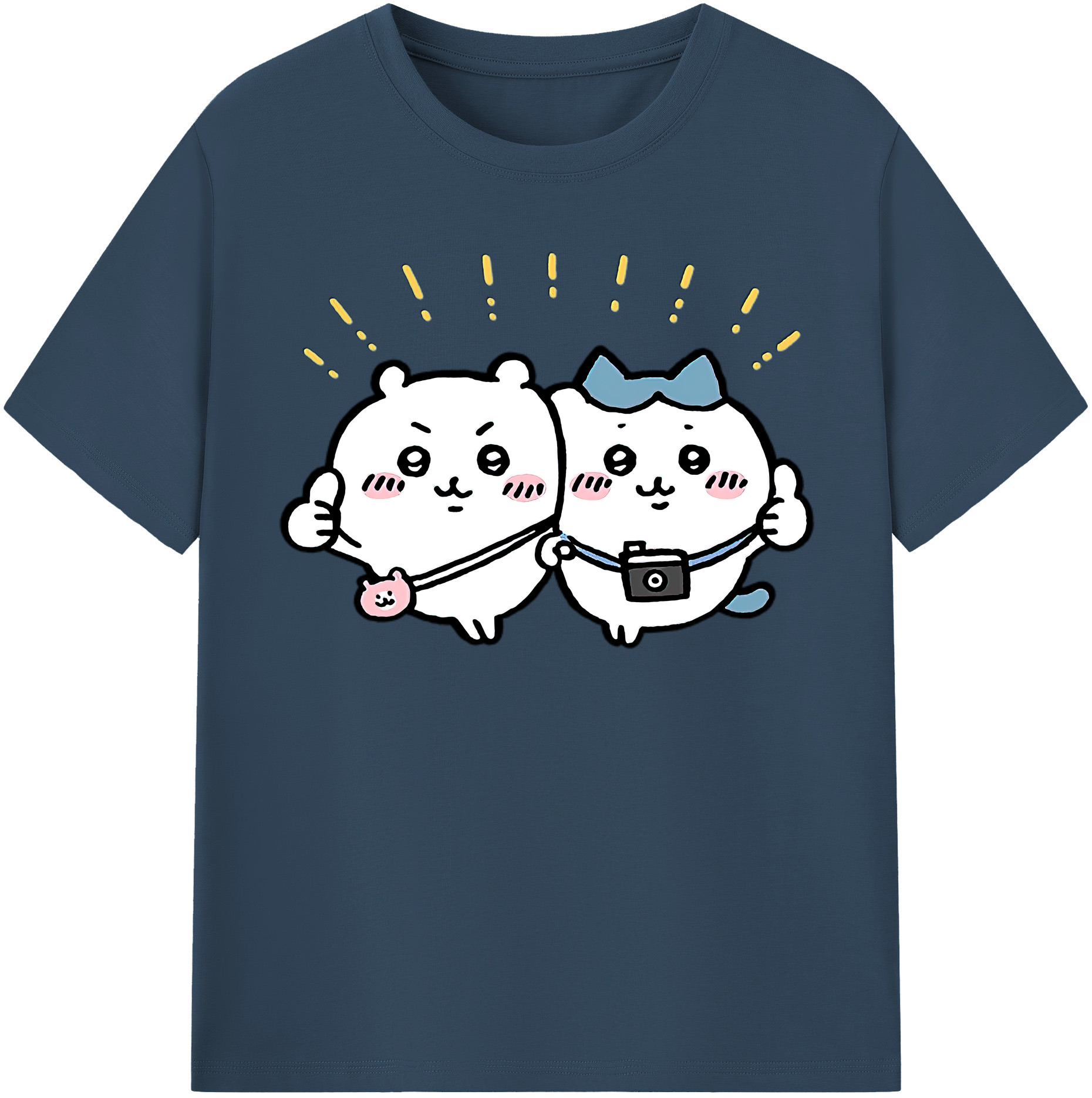 （画像用） ちいかわ ちいかわ Chii-kawa chiikawa レディースカジュアルプリントTシャツ（綿100％）