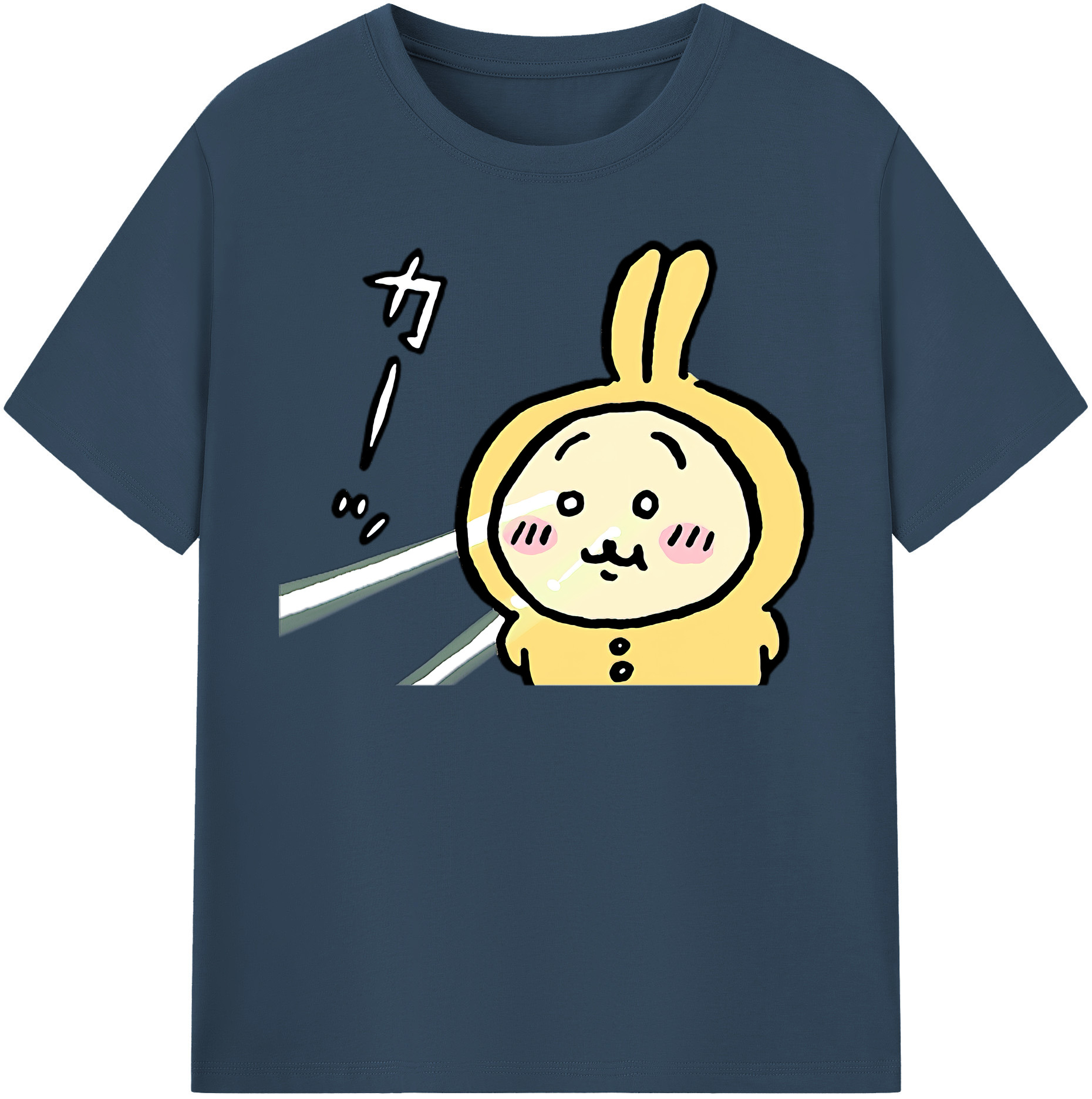 （画像用） ちいかわ うさぎ Chii-kawa usagi レディースカジュアルプリントTシャツ（綿100％）