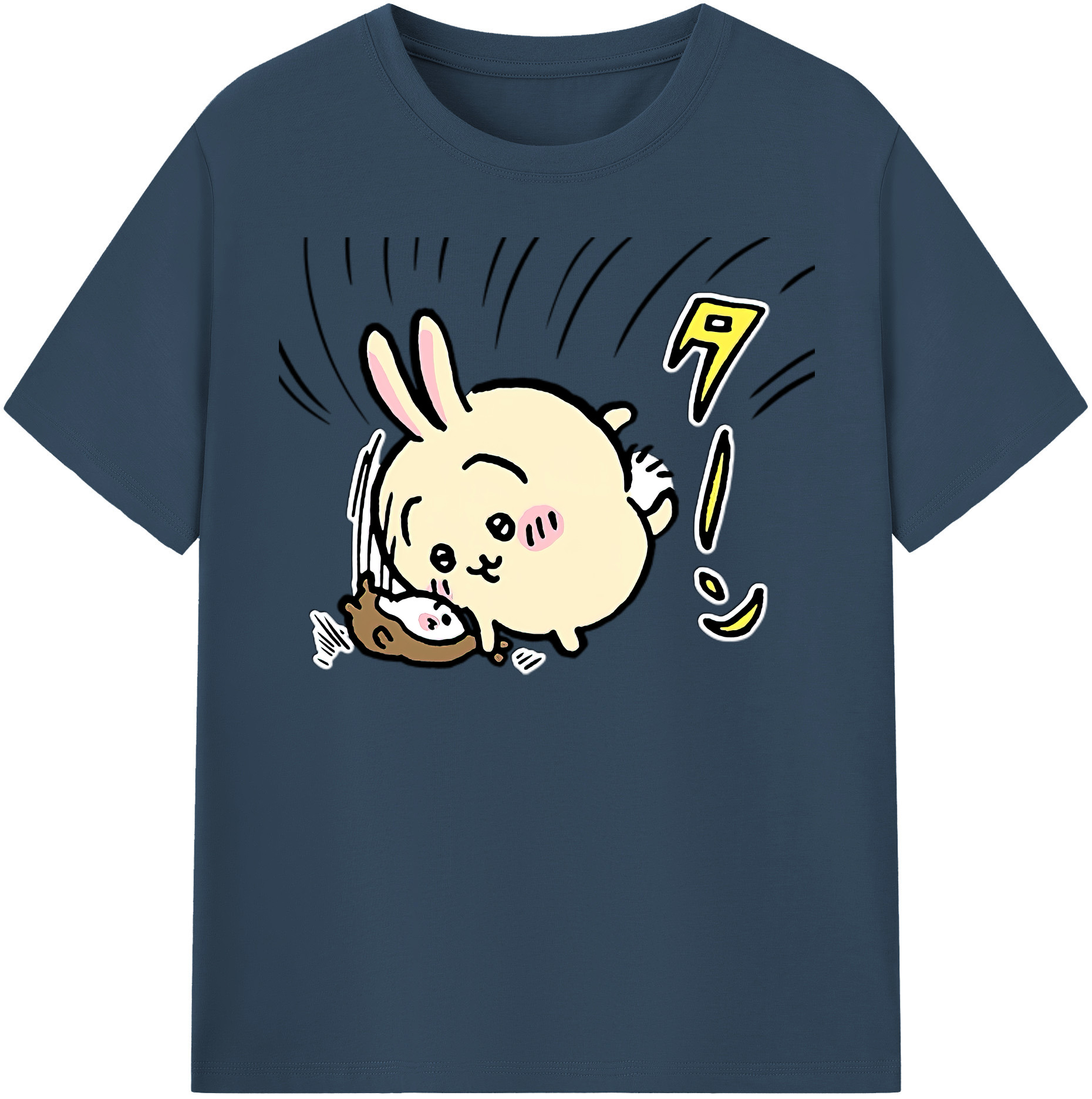 （画像用） ちいかわ うさぎ Chii-kawa usagi レディースカジュアルプリントTシャツ（綿100％）