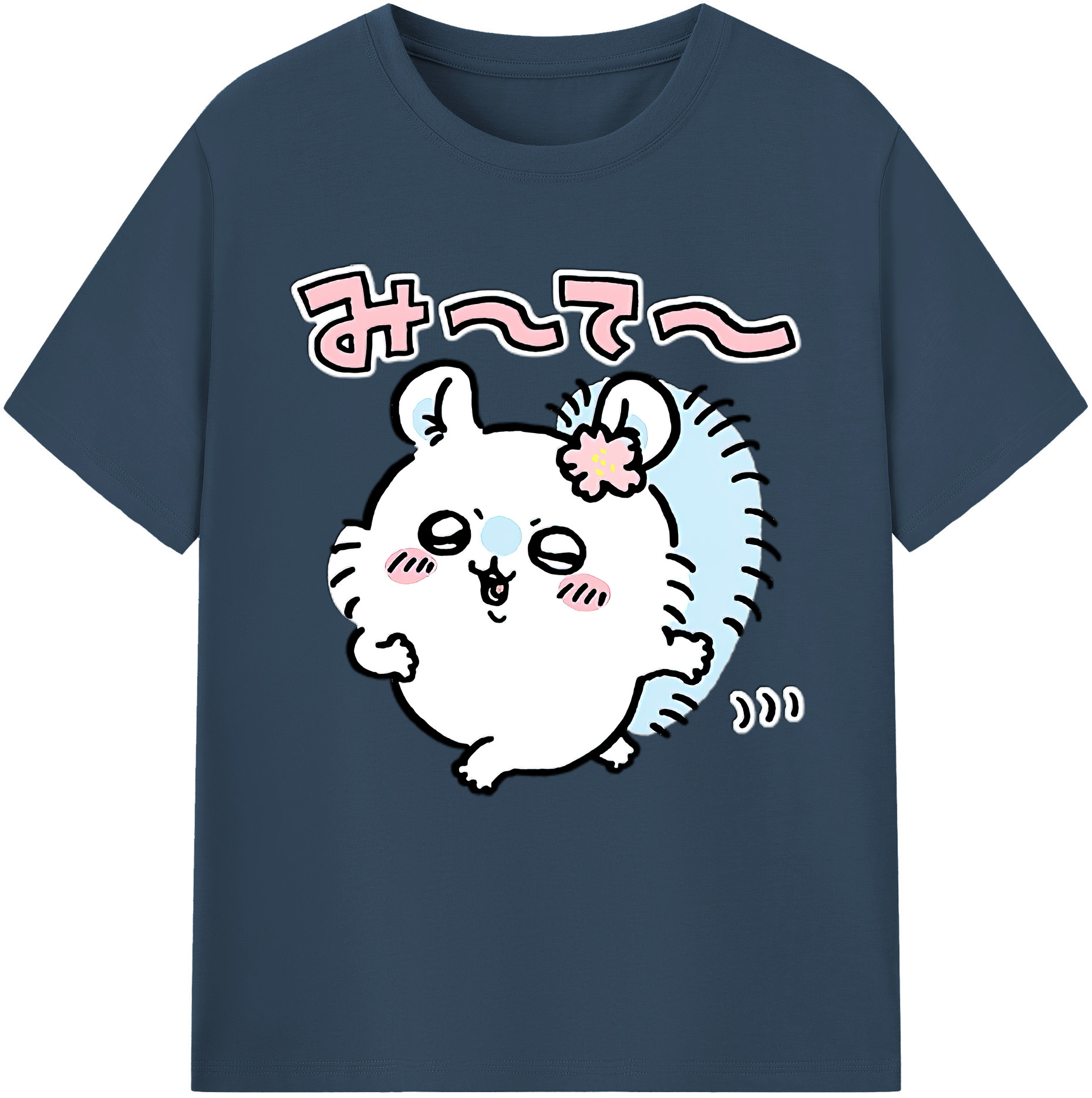 （画像用） ちいかわ モモンガ Chii-kawa Momonga レディースカジュアルプリントTシャツ（綿100％）