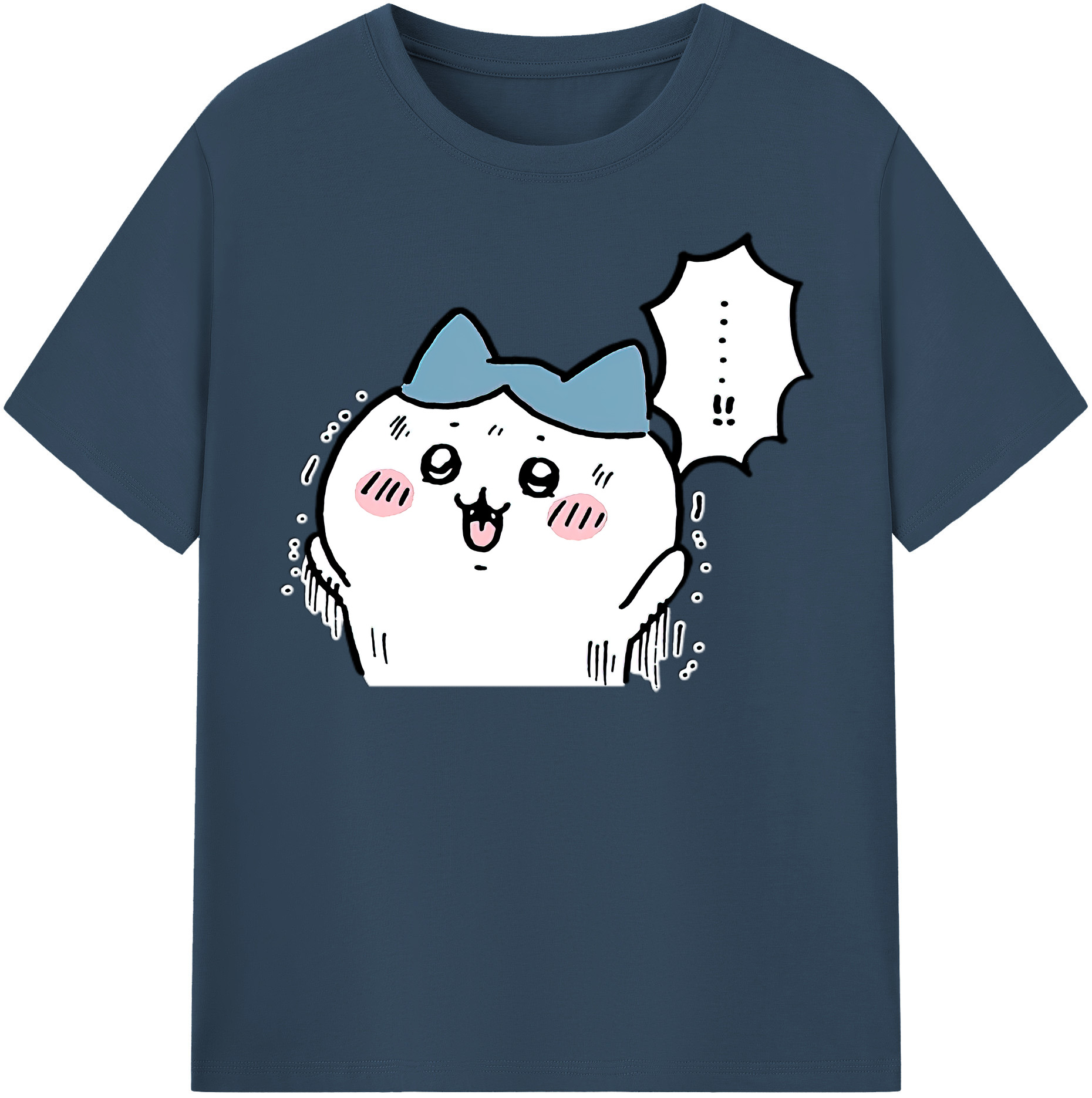 （画像用） ちいかわ ハチワレ Chii-kawa hachiware レディースカジュアルプリントTシャツ（綿100％）