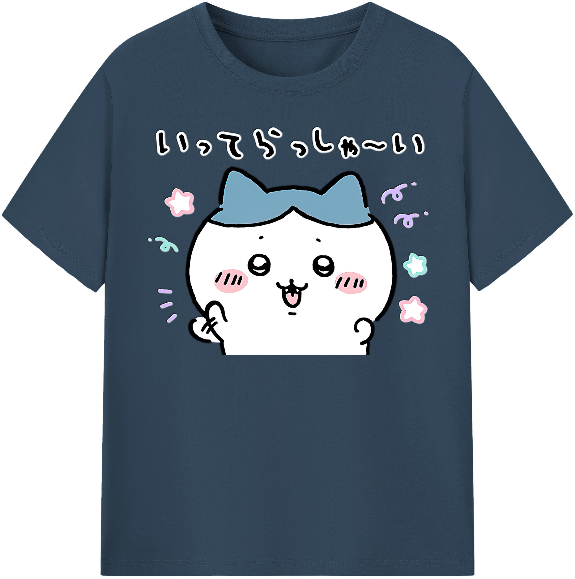 （画像用） ちいかわ ハチワレ Chii-kawa hachiware レディースカジュアルプリントTシャツ（綿100％）
