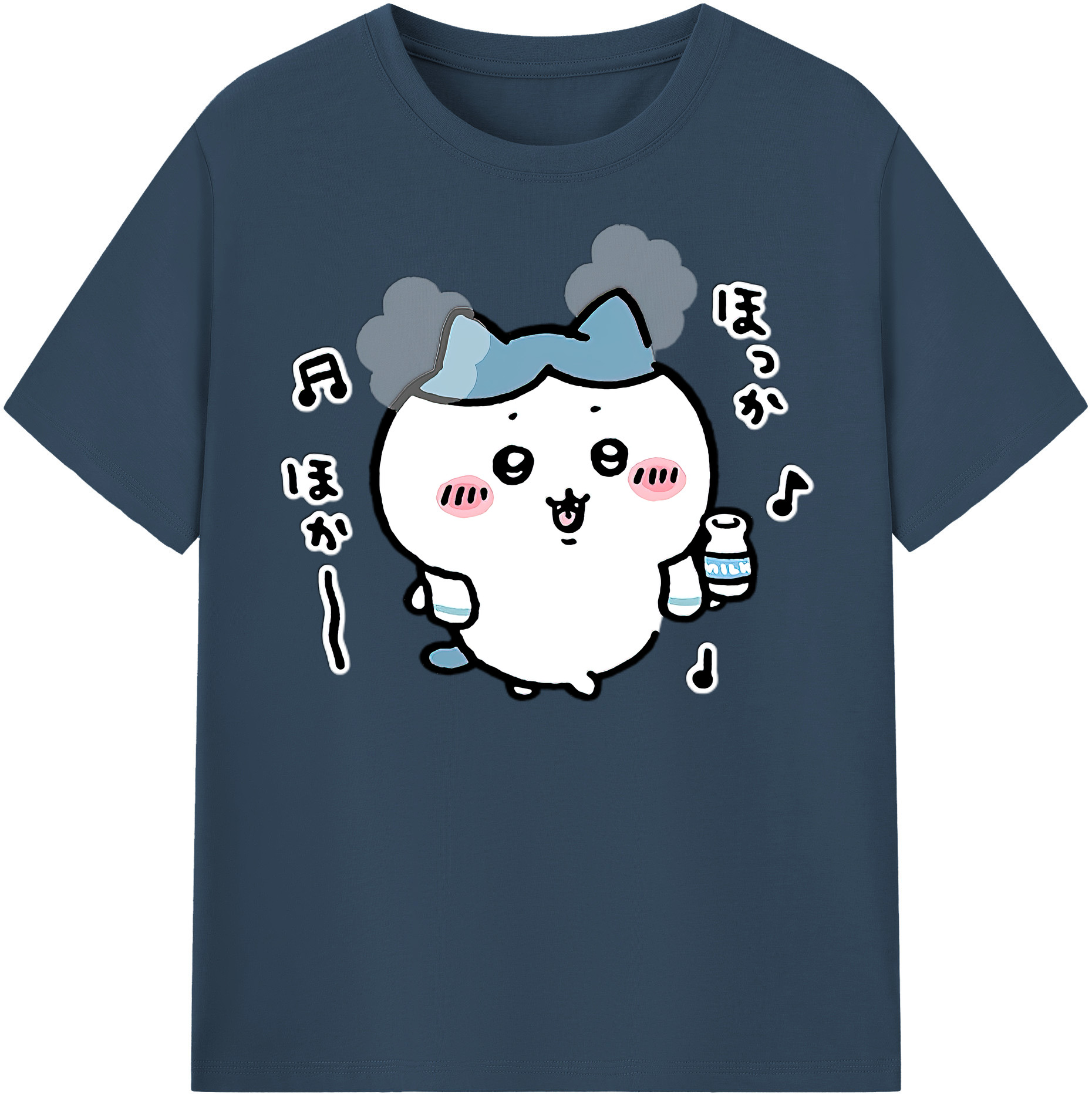 （画像用） ちいかわ ハチワレ Chii-kawa hachiware レディースカジュアルプリントTシャツ（綿100％）