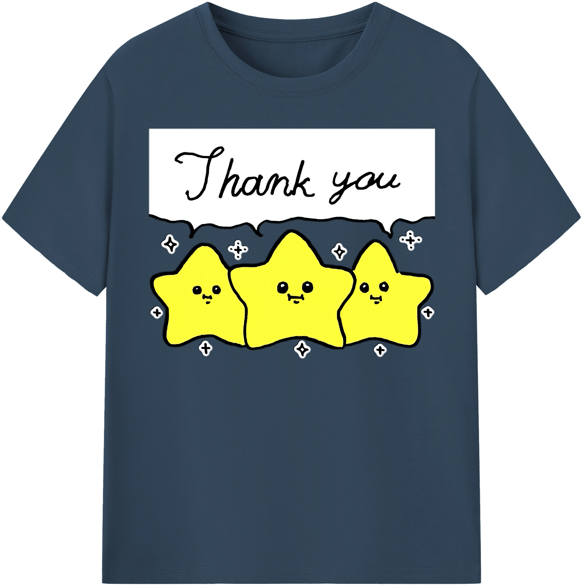 （画像用） ちいかわ 流れ星 Chii-kawa Shooting star レディースカジュアルプリントTシャツ（綿100％）