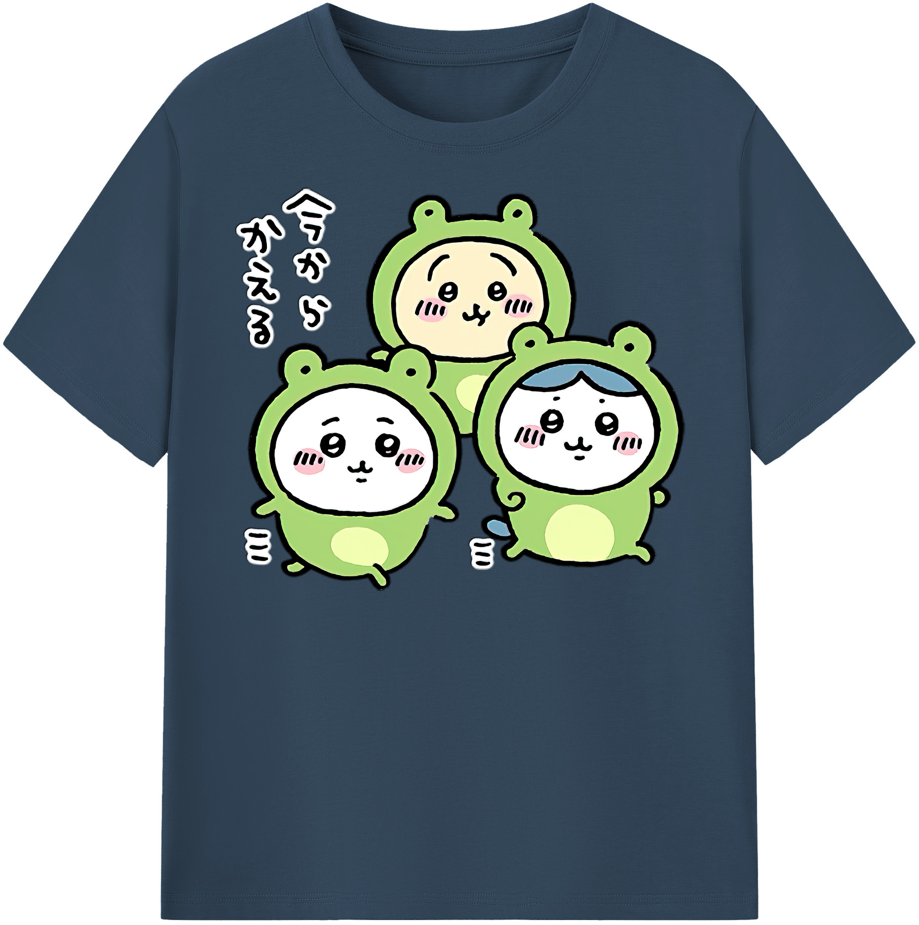 （画像用） ちいかわ ハチワレ Chii-kawa hachiware レディースカジュアルプリントTシャツ（綿100％）