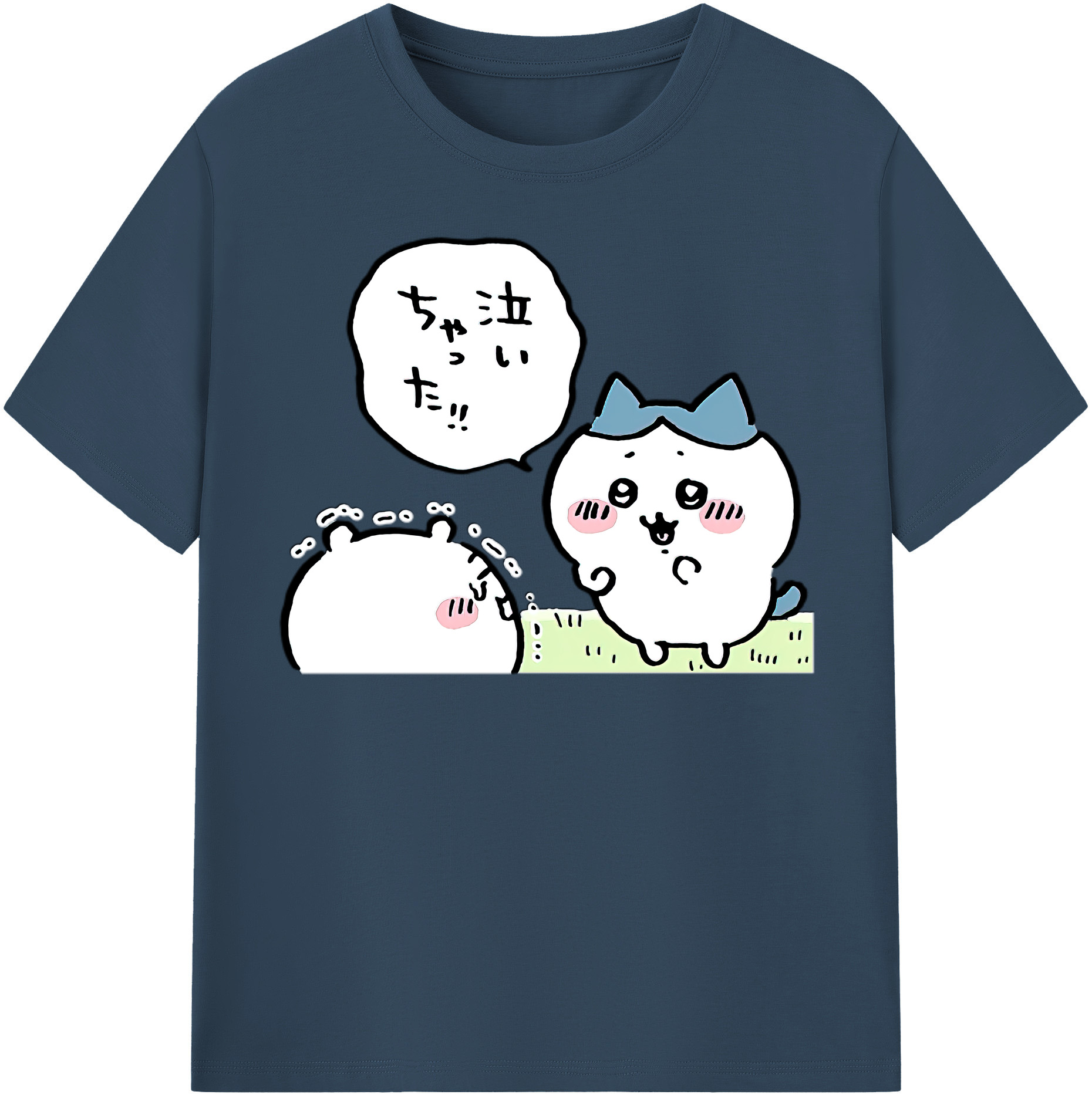 （画像用） ちいかわ ハチワレ Chii-kawa hachiware レディースカジュアルプリントTシャツ（綿100％）