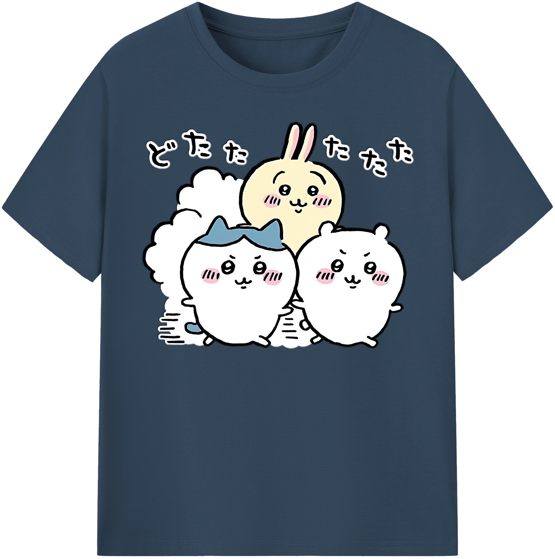 （画像用） ちいかわ ハチワレ Chii-kawa hachiware レディースカジュアルプリントTシャツ（綿100％）