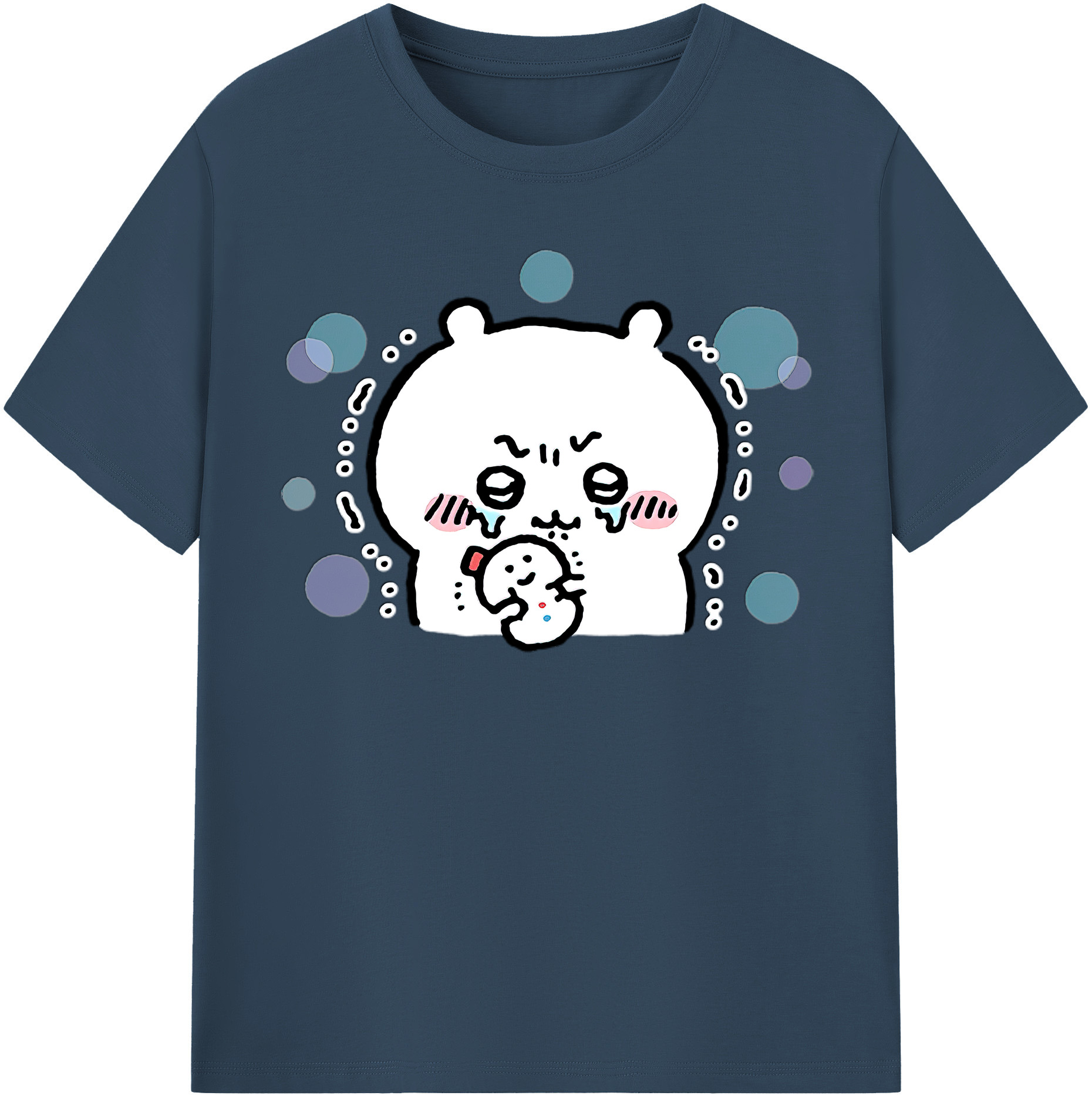 （画像用） ちいかわ ちいかわ Chii-kawa chiikawa レディースカジュアルプリントTシャツ（綿100％）