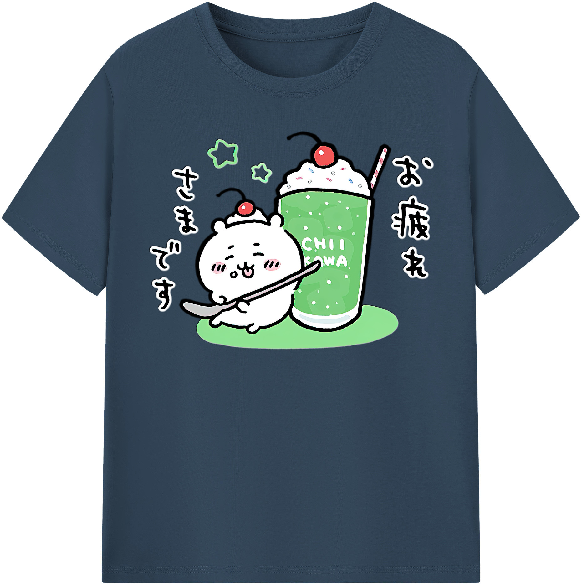 （画像用） ちいかわ ちいかわ Chii-kawa chiikawa レディースカジュアルプリントTシャツ（綿100％）