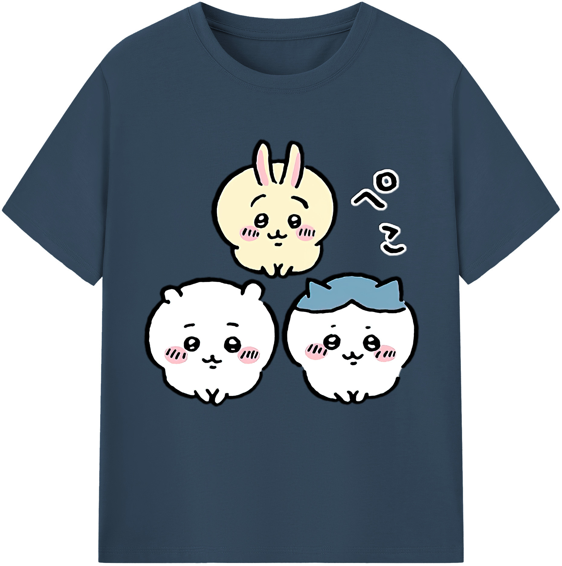（画像用） ちいかわ うさぎ Chii-kawa usagi レディースカジュアルプリントTシャツ（綿100％）