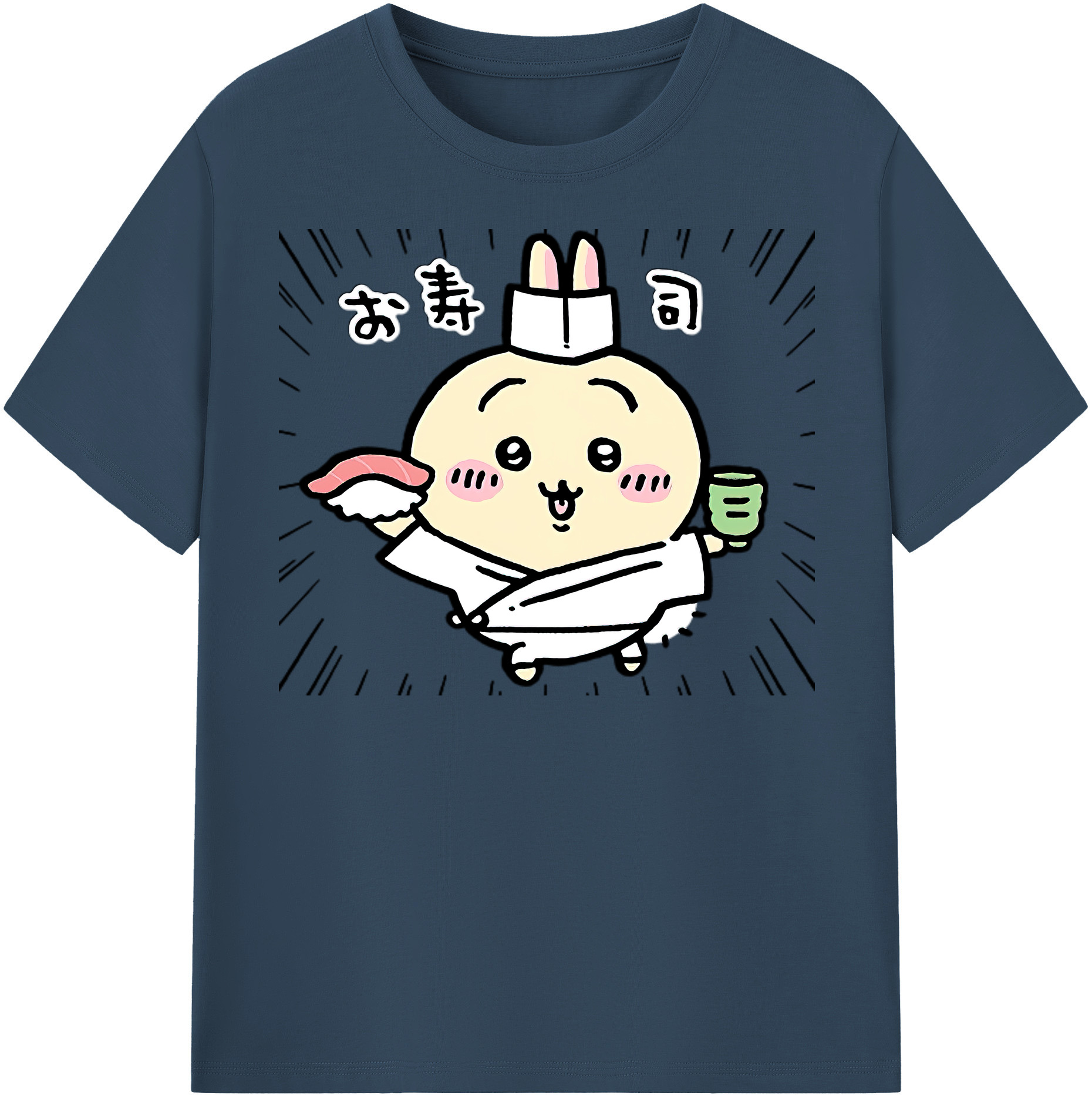 （画像用） ちいかわ うさぎ Chii-kawa usagi レディースカジュアルプリントTシャツ（綿100％）
