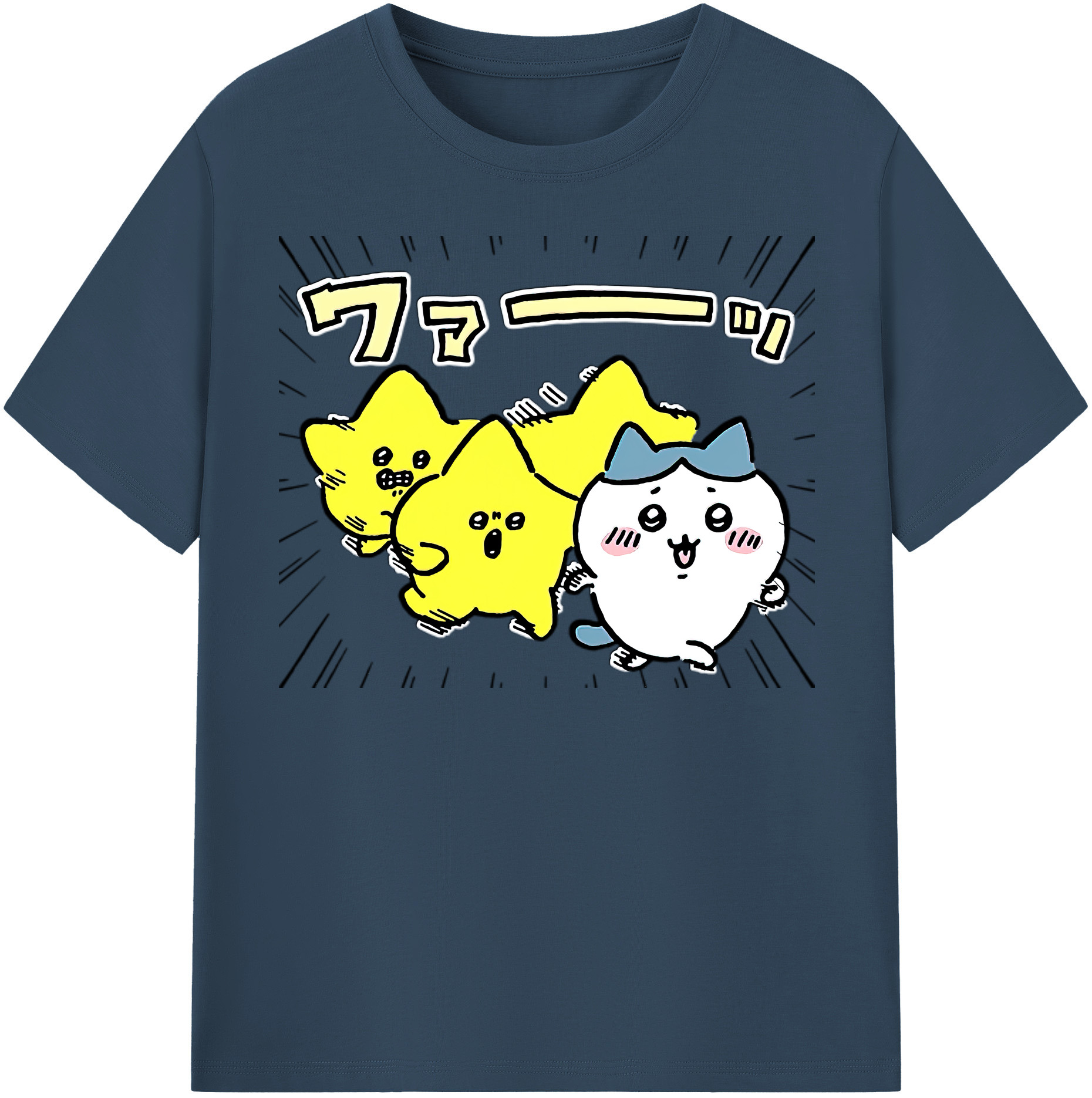 （画像用） ちいかわ 流れ星 Chii-kawa Shooting star レディースカジュアルプリントTシャツ（綿100％）