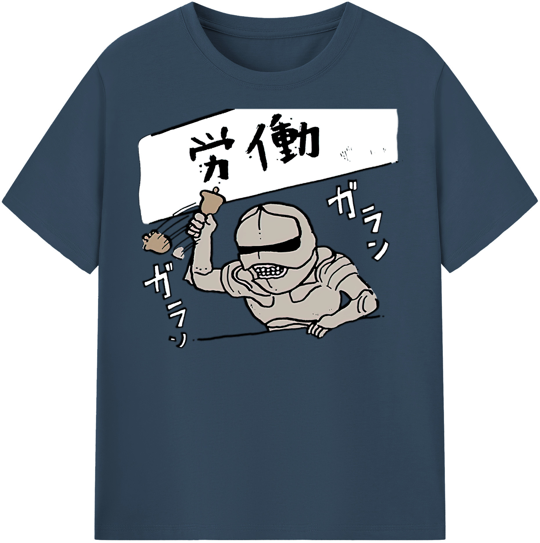 （画像用） ちいかわ 労働の鎧さん Chii-kawa Mr. Armor of Labor レディースカジュアルプリントTシャツ（綿100％）