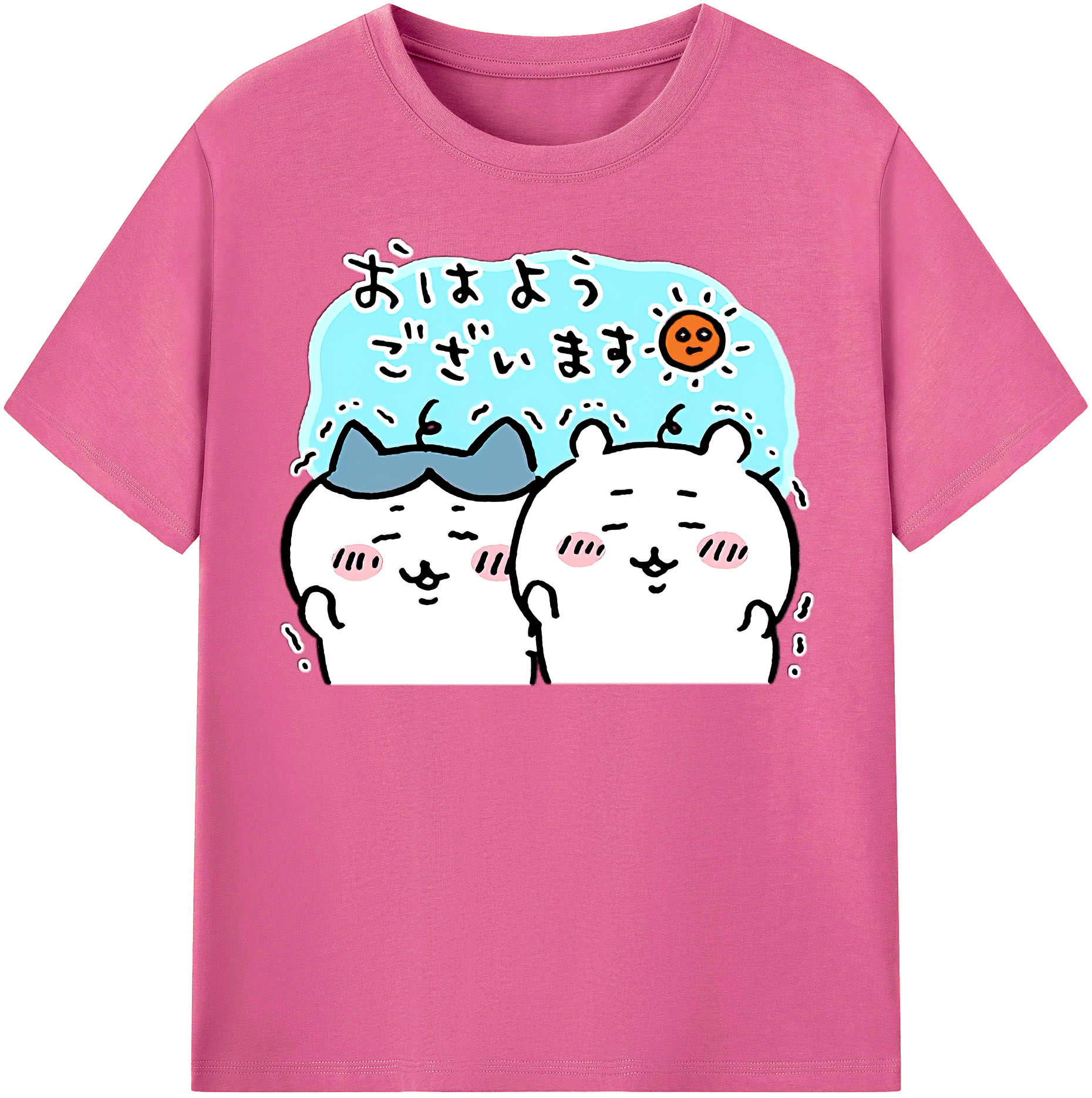 （画像用） ちいかわ ハチワレ Chii-kawa hachiware レディースカジュアルプリントTシャツ（綿100％）