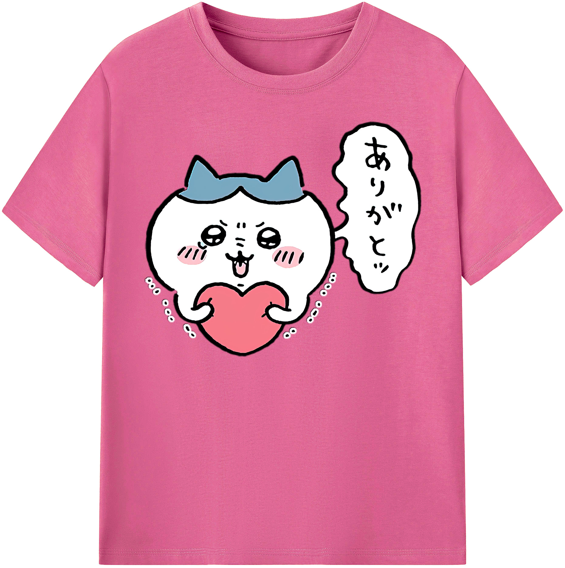 （画像用） ちいかわ ハチワレ Chii-kawa hachiware レディースカジュアルプリントTシャツ（綿100％）