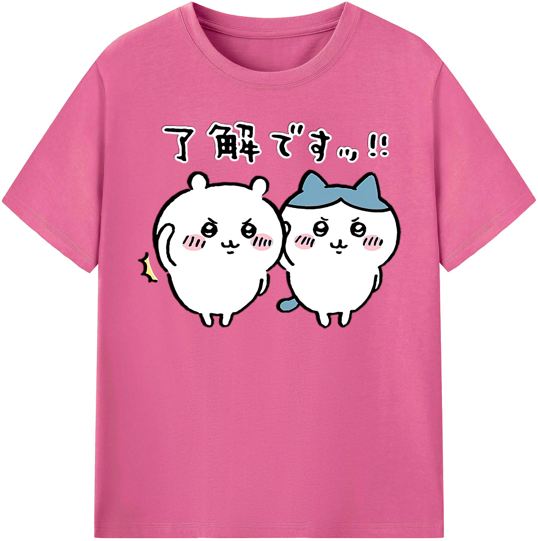 （画像用） ちいかわ ハチワレ Chii-kawa hachiware レディースカジュアルプリントTシャツ（綿100％）