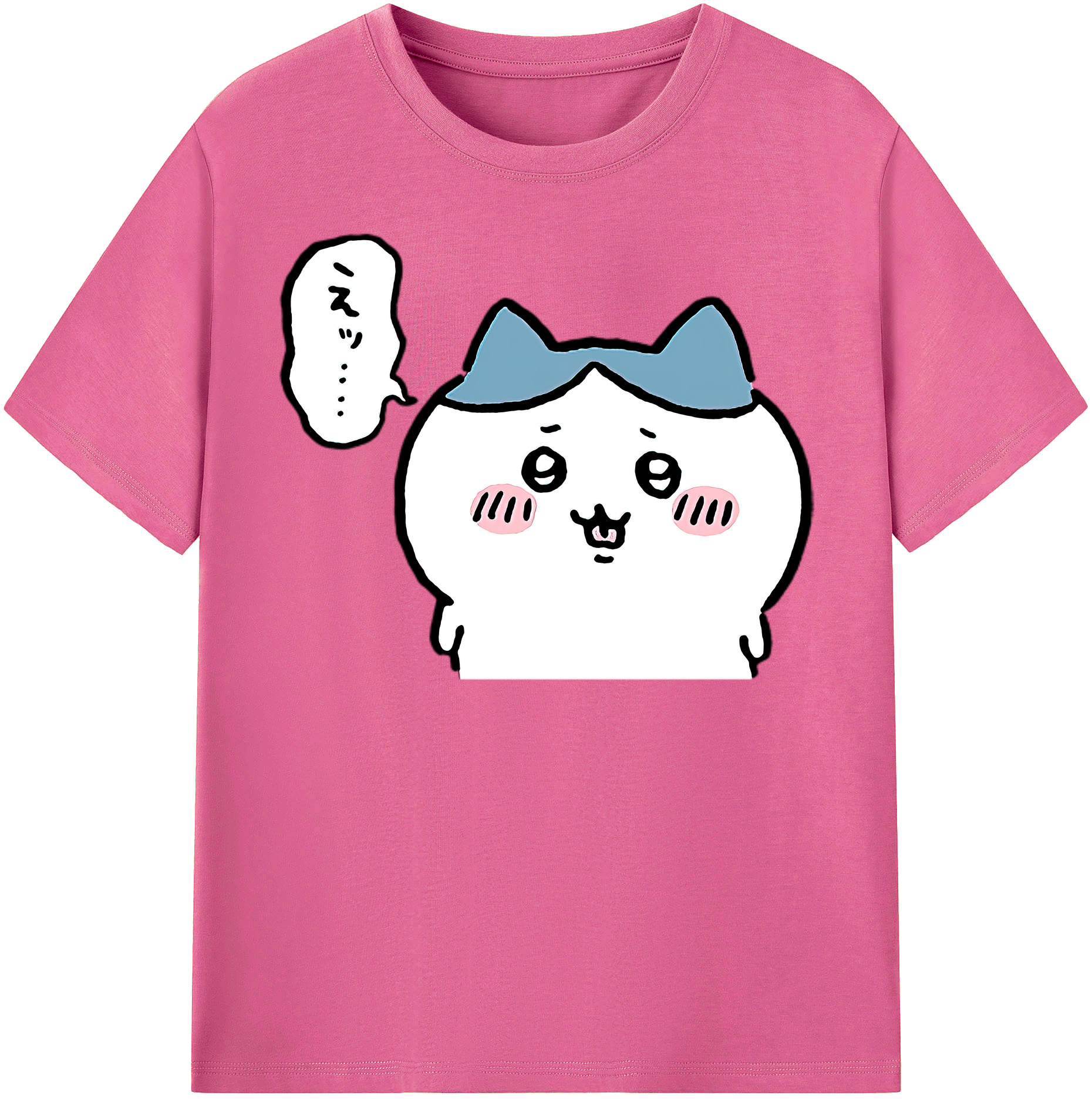 （画像用） ちいかわ ハチワレ Chii-kawa hachiware レディースカジュアルプリントTシャツ（綿100％）