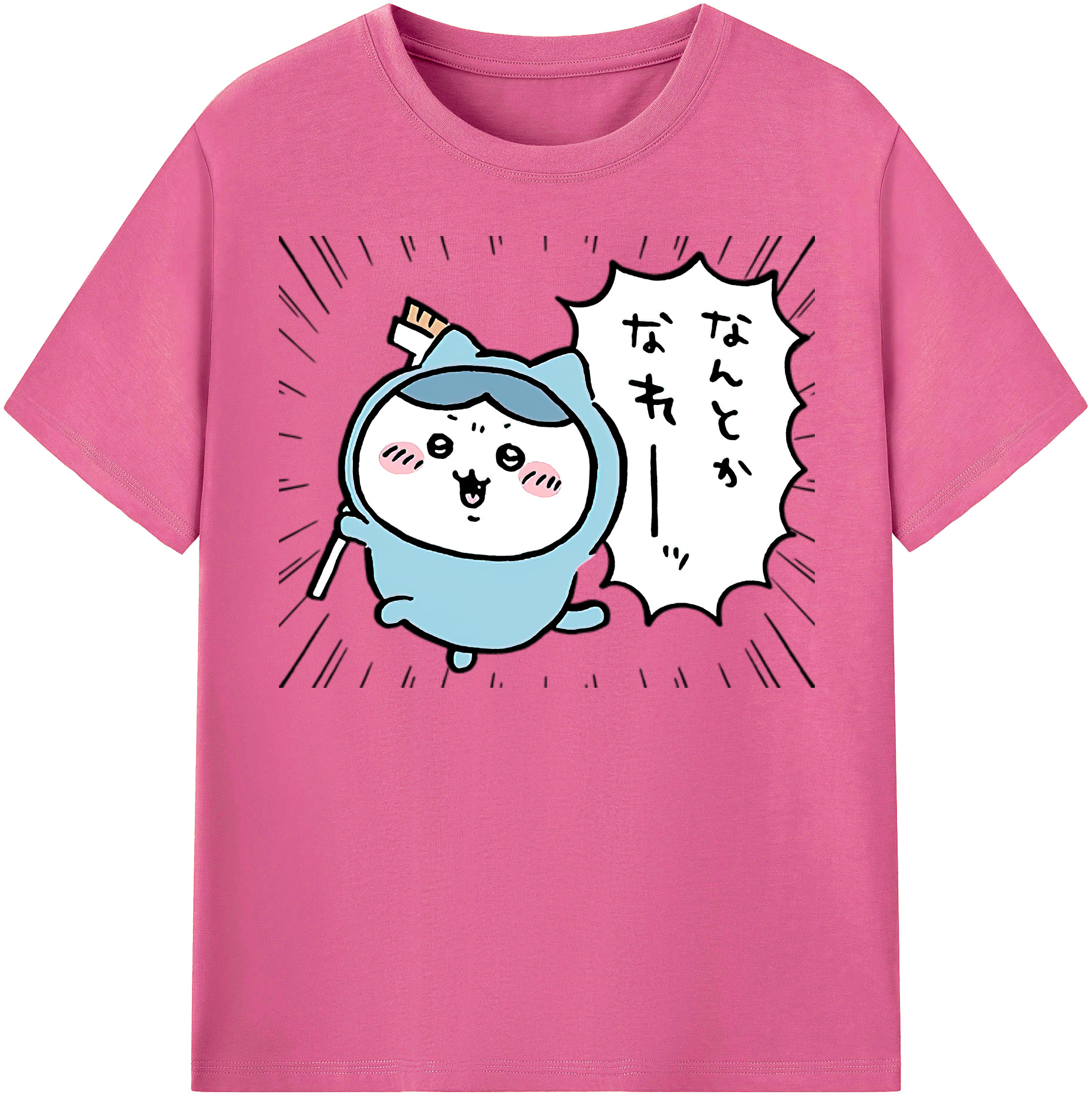 （画像用） ちいかわ ハチワレ Chii-kawa hachiware レディースカジュアルプリントTシャツ（綿100％）