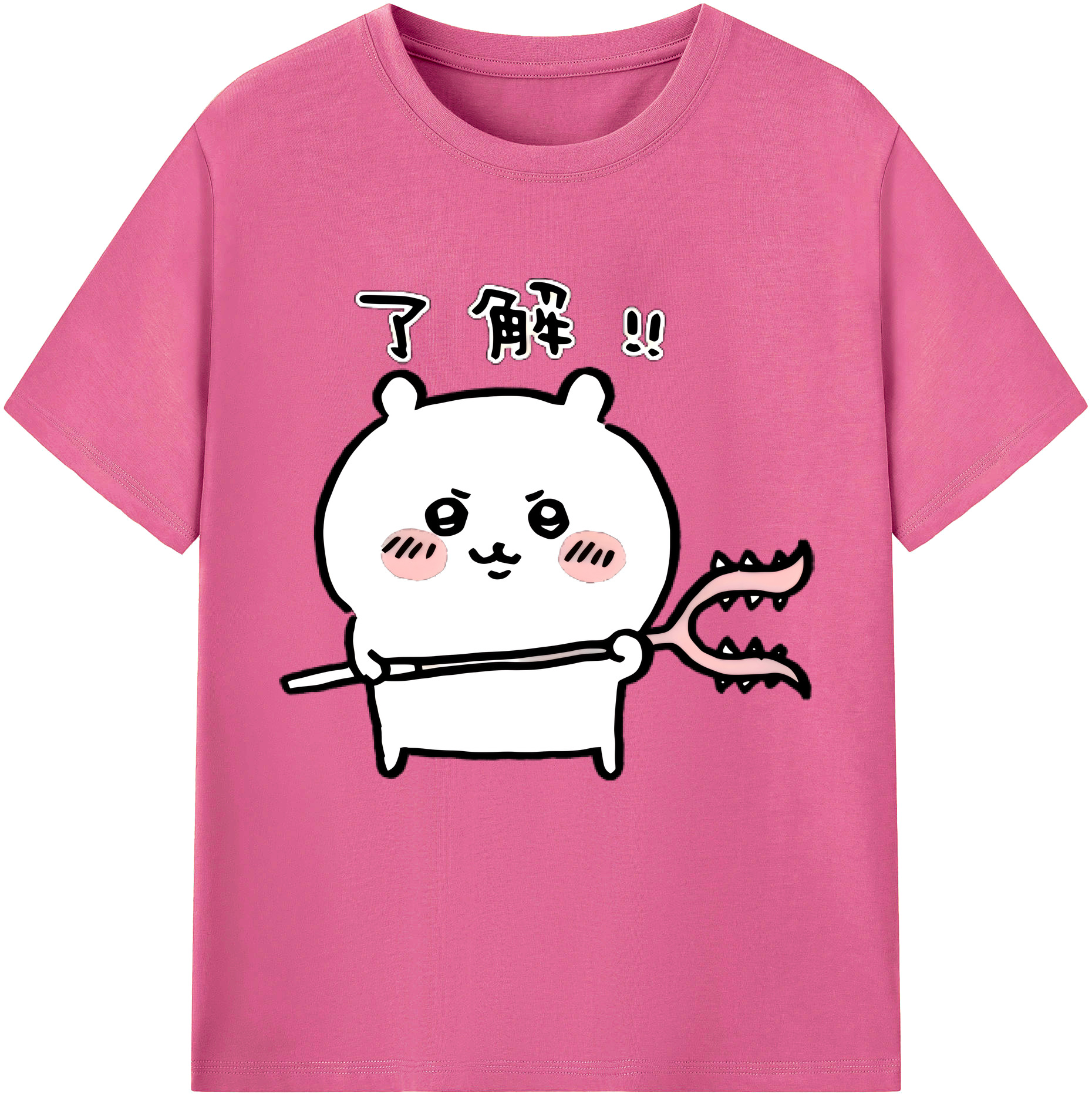 （画像用） ちいかわ ちいかわ Chii-kawa chiikawa レディースカジュアルプリントTシャツ（綿100％）