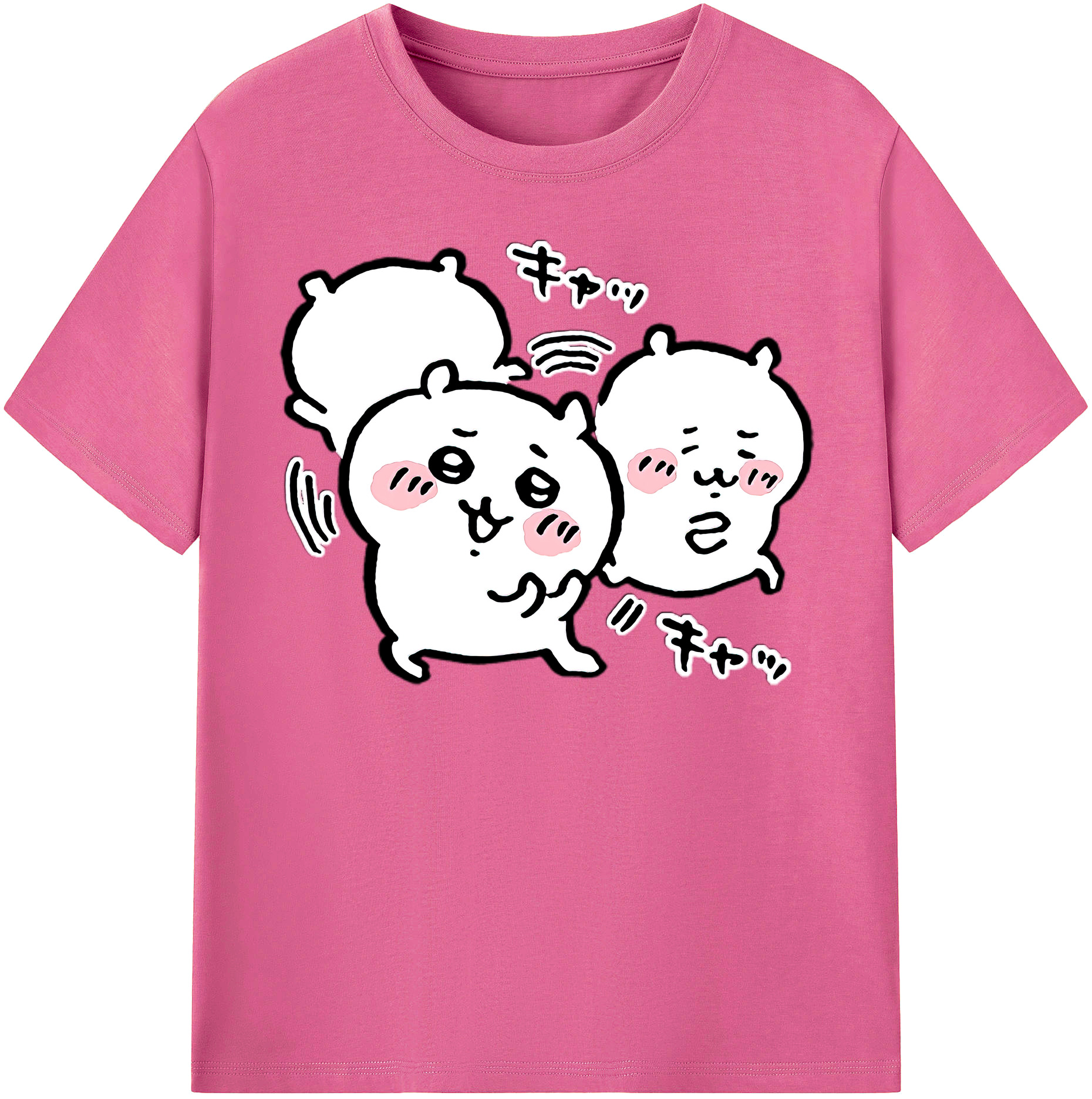 （画像用） ちいかわ ちいかわ Chii-kawa chiikawa レディースカジュアルプリントTシャツ（綿100％）