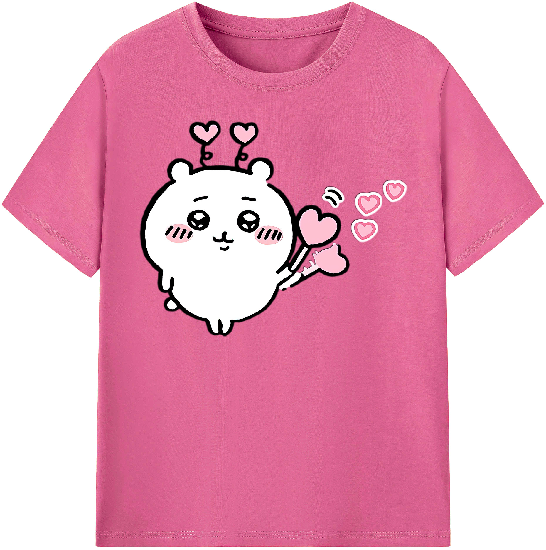 （画像用） ちいかわ ちいかわ Chii-kawa chiikawa レディースカジュアルプリントTシャツ（綿100％）