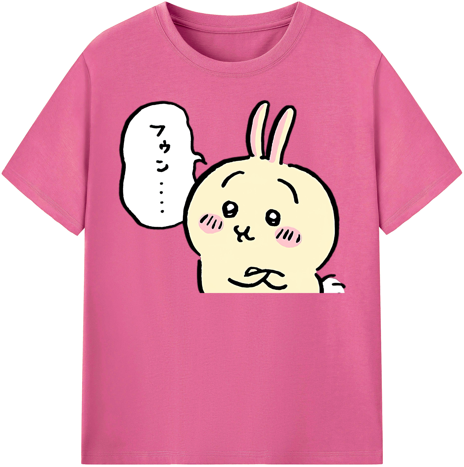 （画像用） ちいかわ うさぎ Chii-kawa usagi レディースカジュアルプリントTシャツ（綿100％）