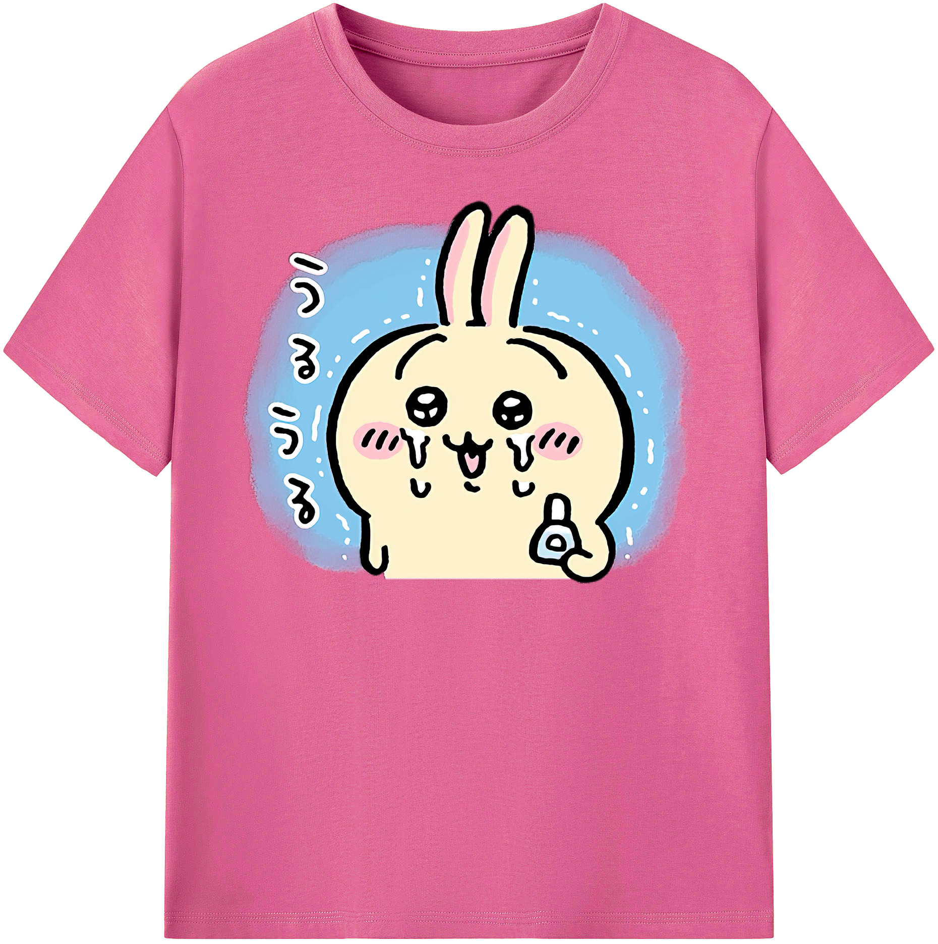 （画像用） ちいかわ うさぎ Chii-kawa usagi レディースカジュアルプリントTシャツ（綿100％）